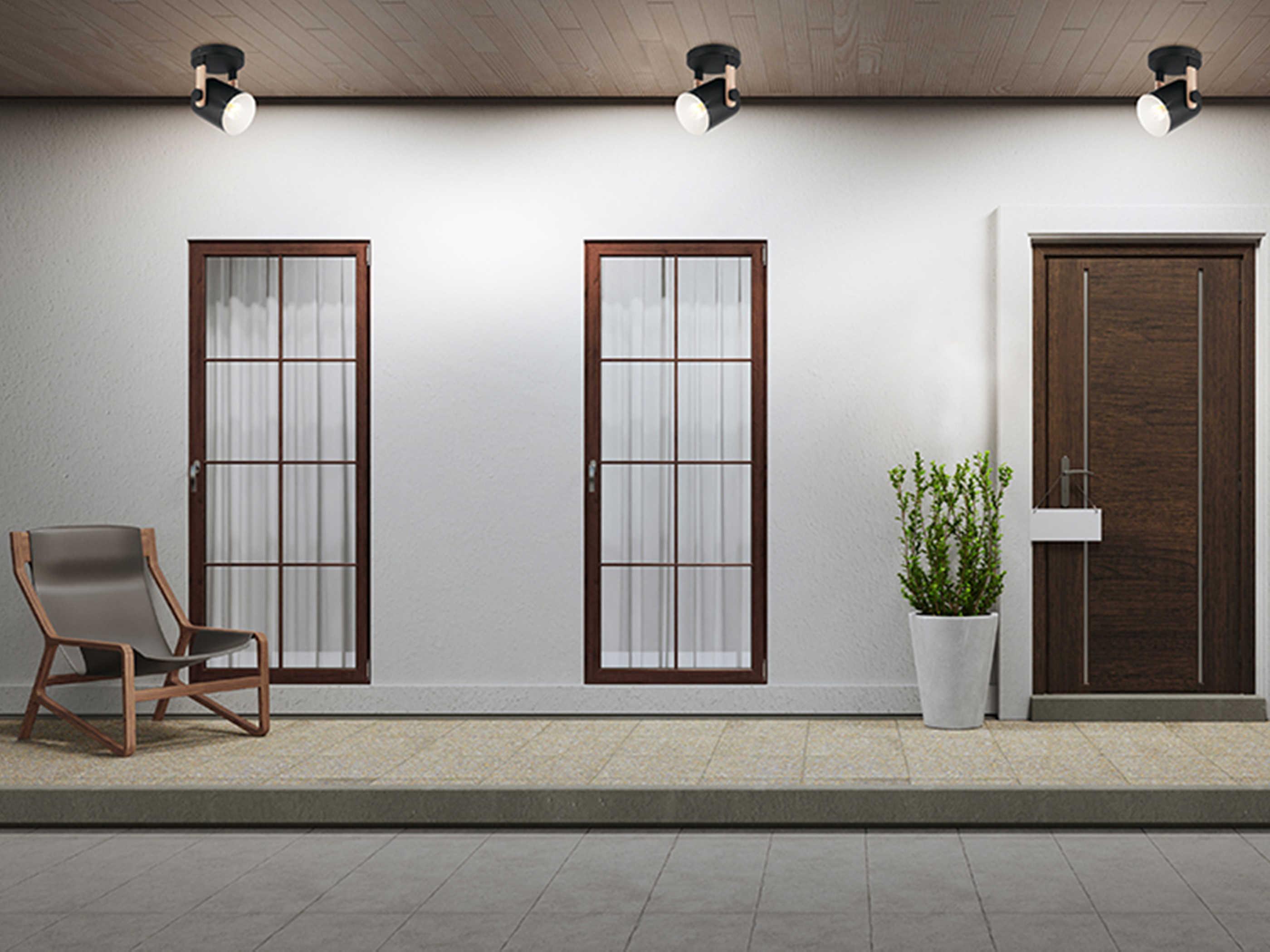 Eglo Hornwood 1-Light Black Drum Semi Flush Mount