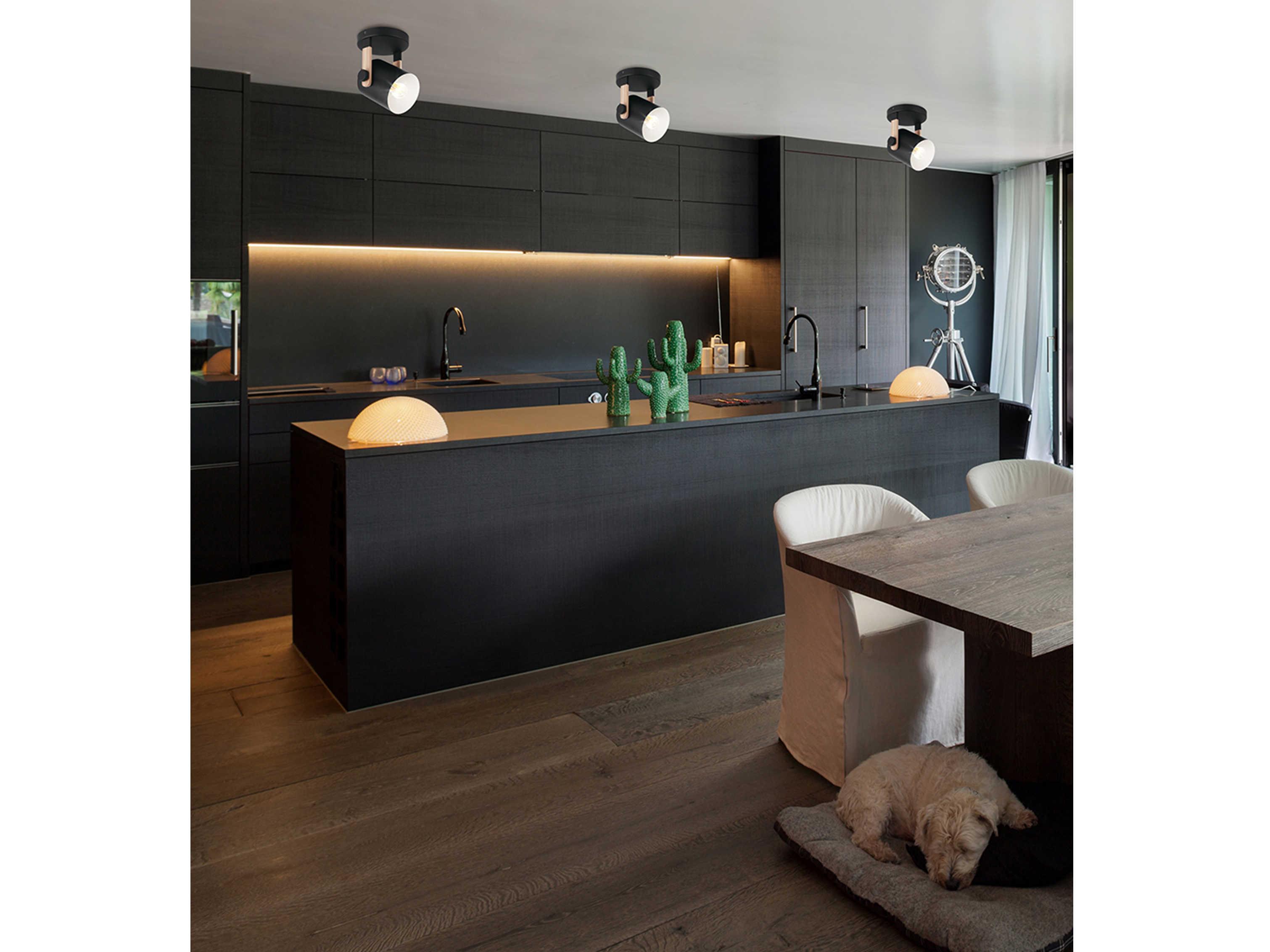 Eglo Hornwood 1-Light Black Drum Semi Flush Mount