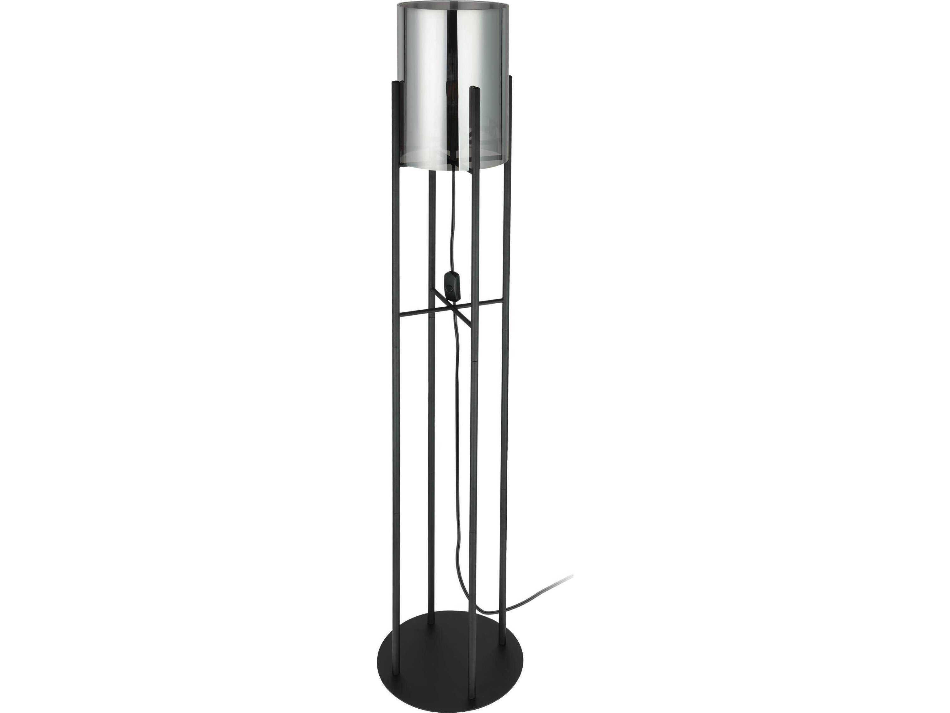 Eglo Glastonbury Black Metallic Smoked Glass Floor Lamp