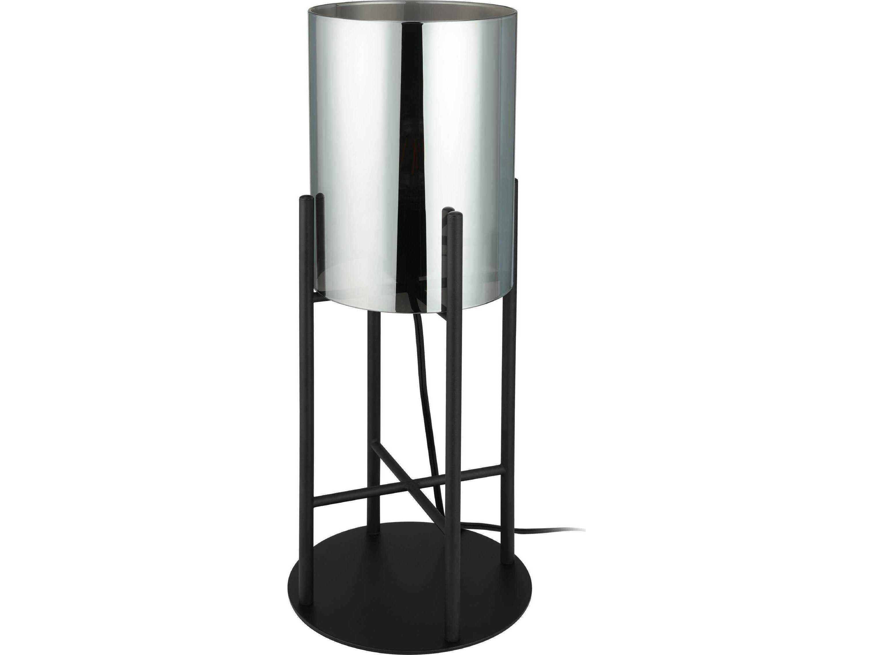 Eglo Glastonbury Black Metallic Smoked Glass Table Lamp