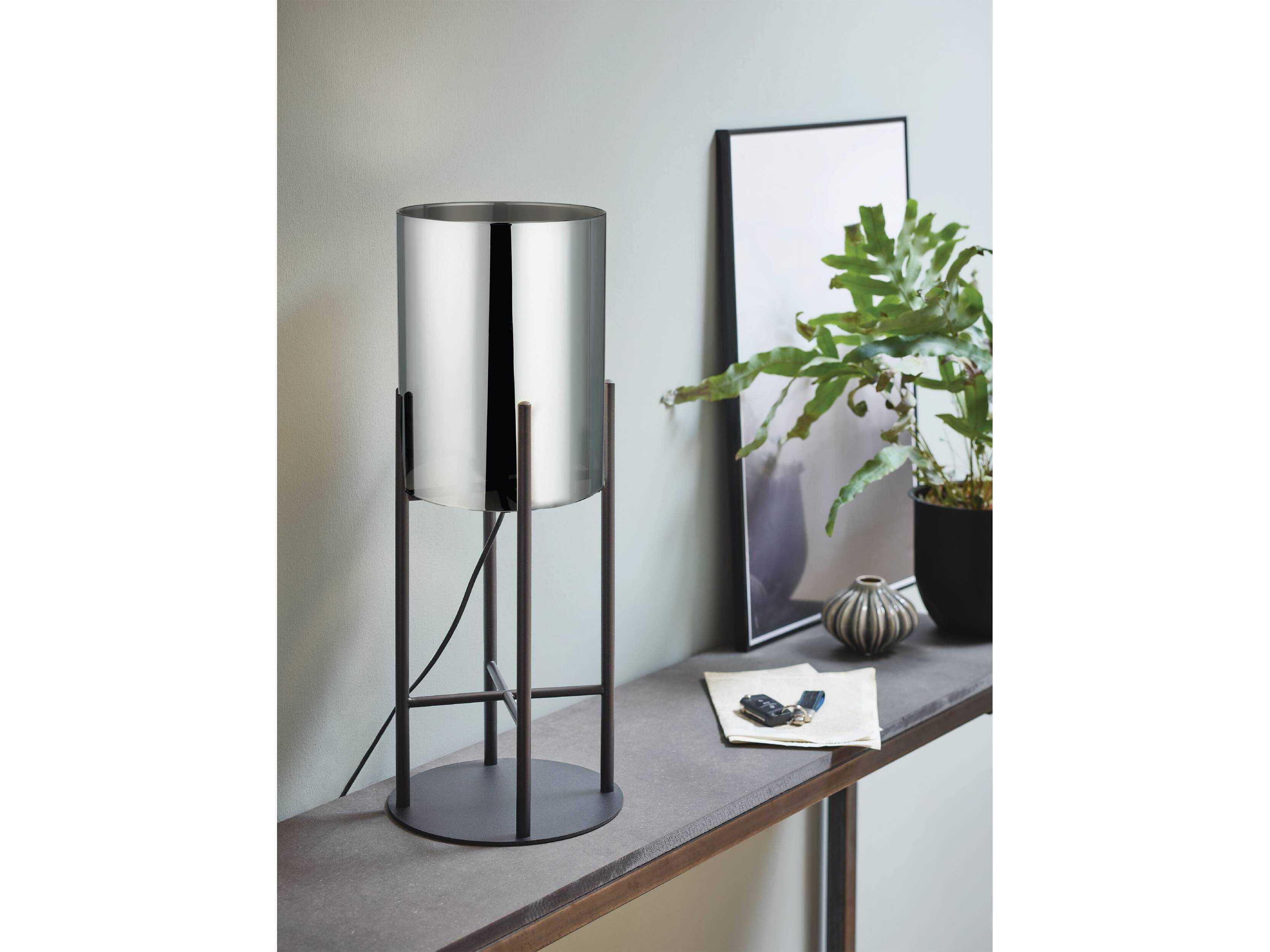 Eglo Glastonbury Black Metallic Smoked Glass Table Lamp