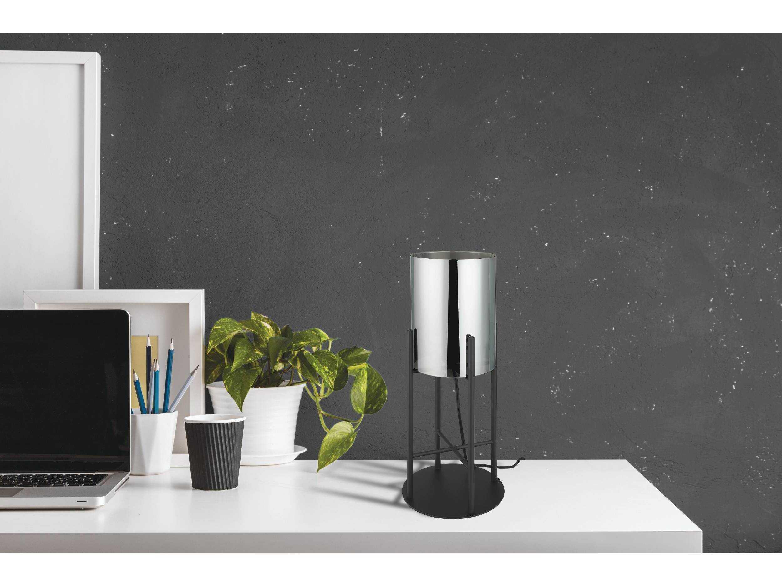 Eglo Glastonbury Black Metallic Smoked Glass Table Lamp