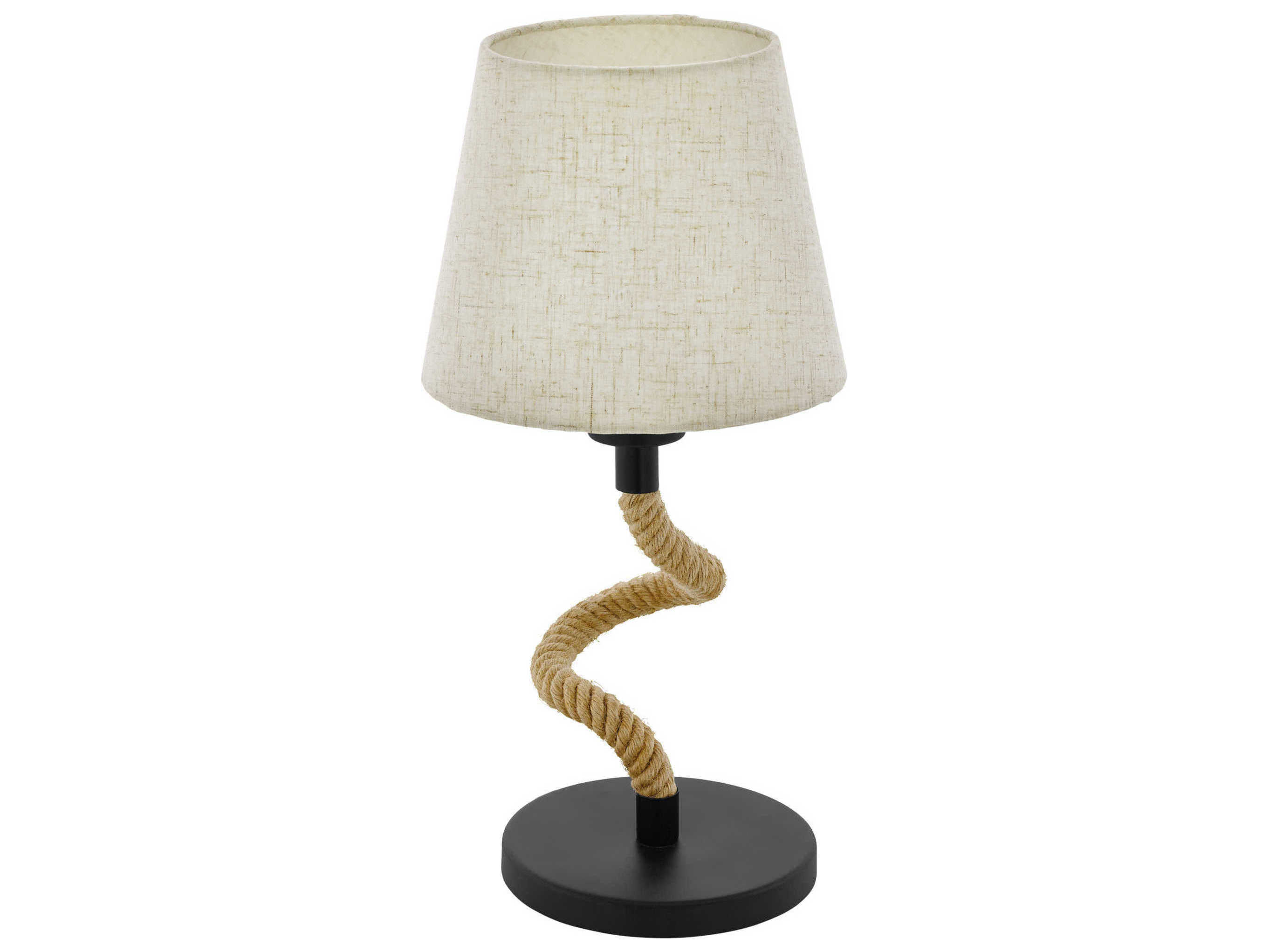 Eglo Rampside Black Brown Creme Fabric Table Lamp