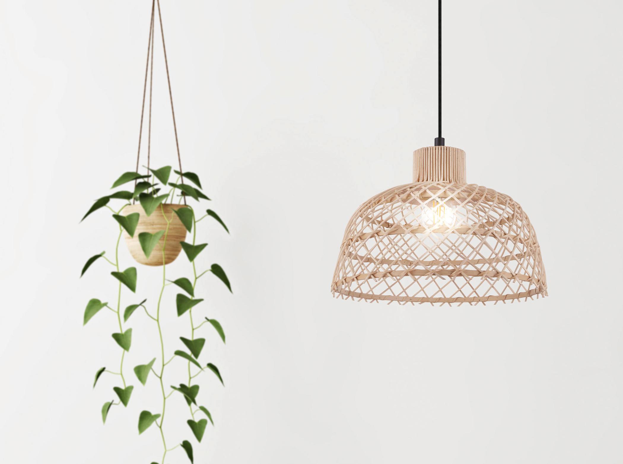 Eglo Ausnby 1-Light Black Brown Bowl Pendant