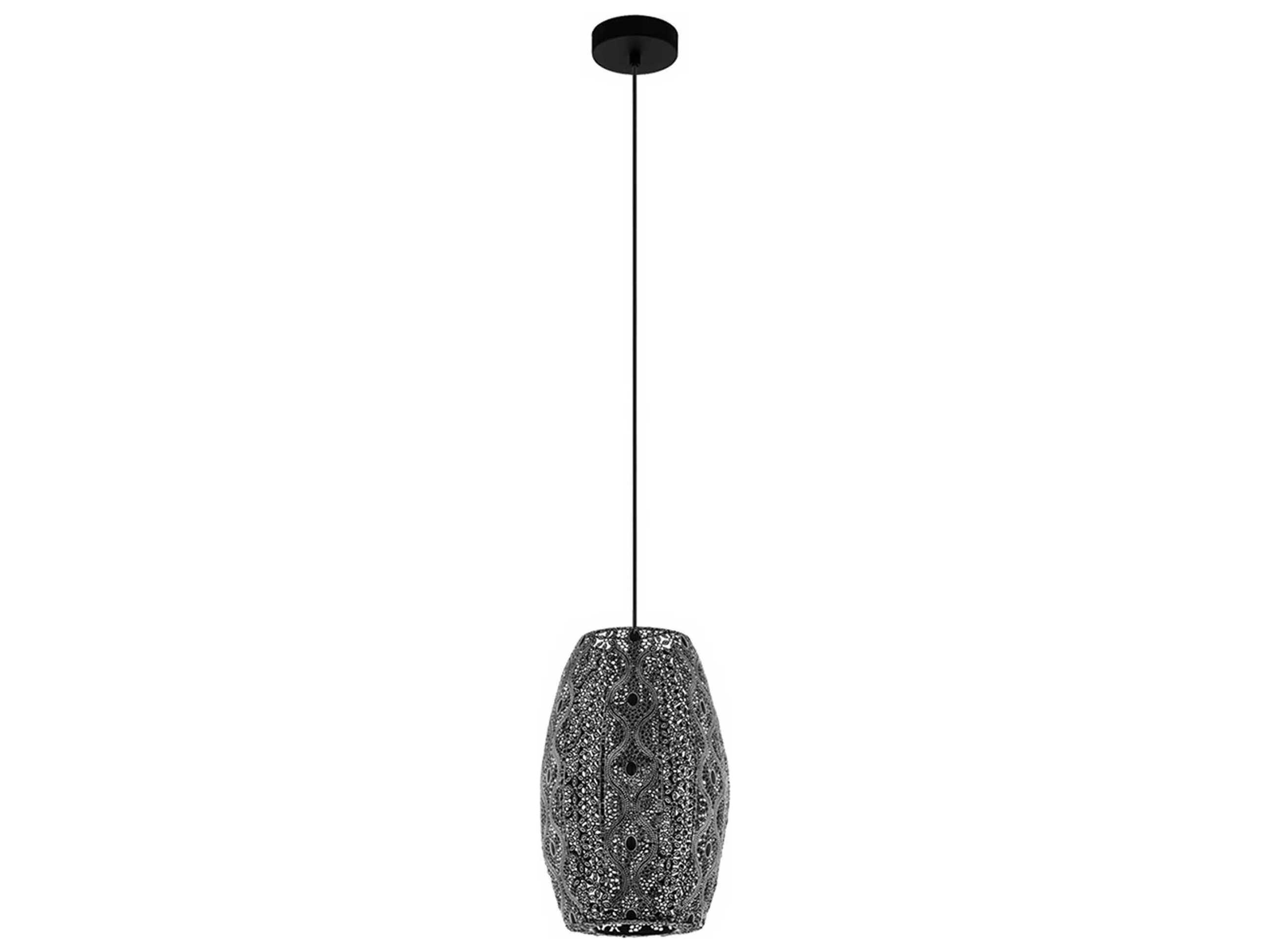 Eglo Riyadh 1-Light Antique Black Cylinder Mini Pendant