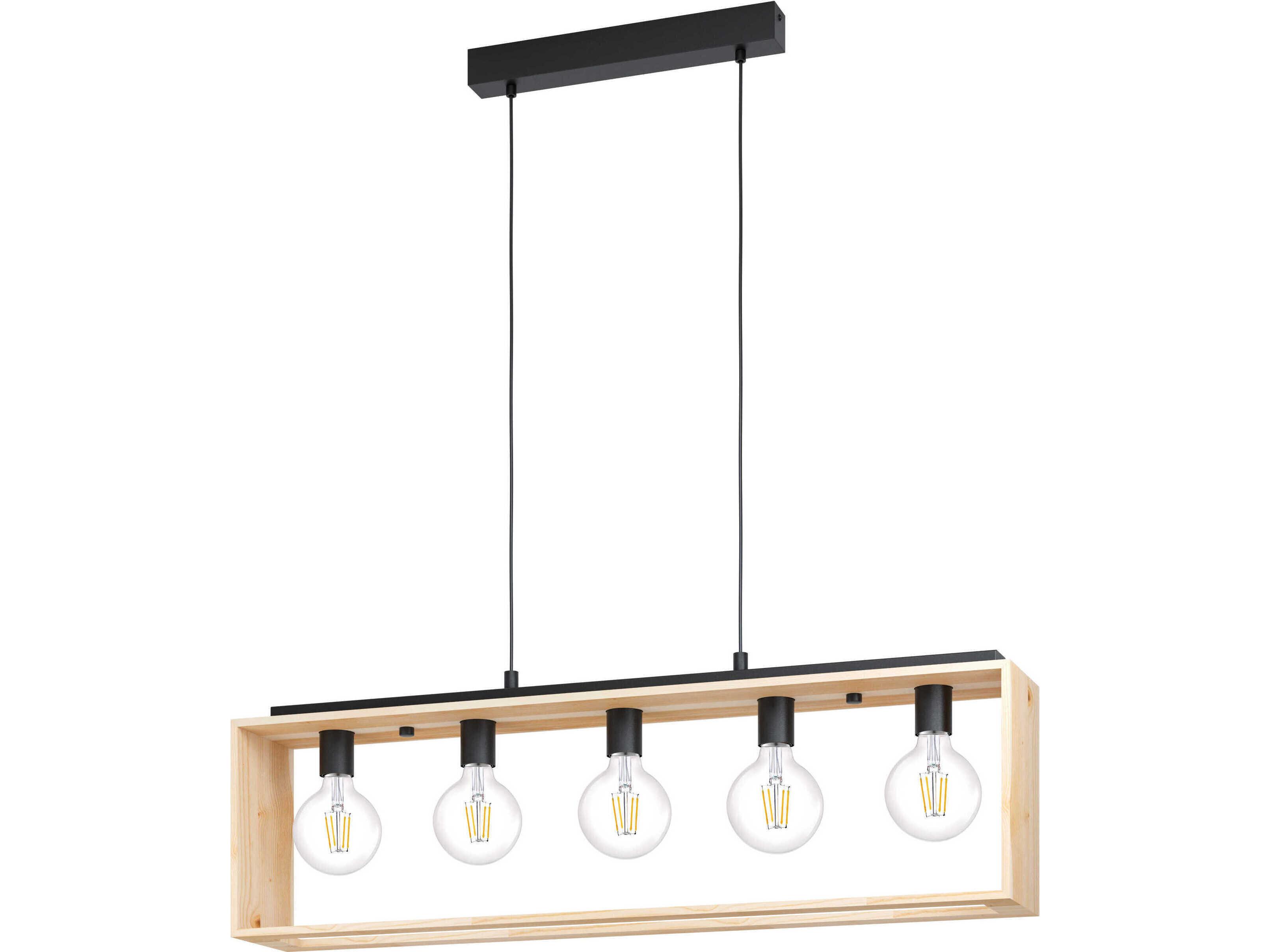 Eglo Famborough 5-Light Black Brown Island Pendant