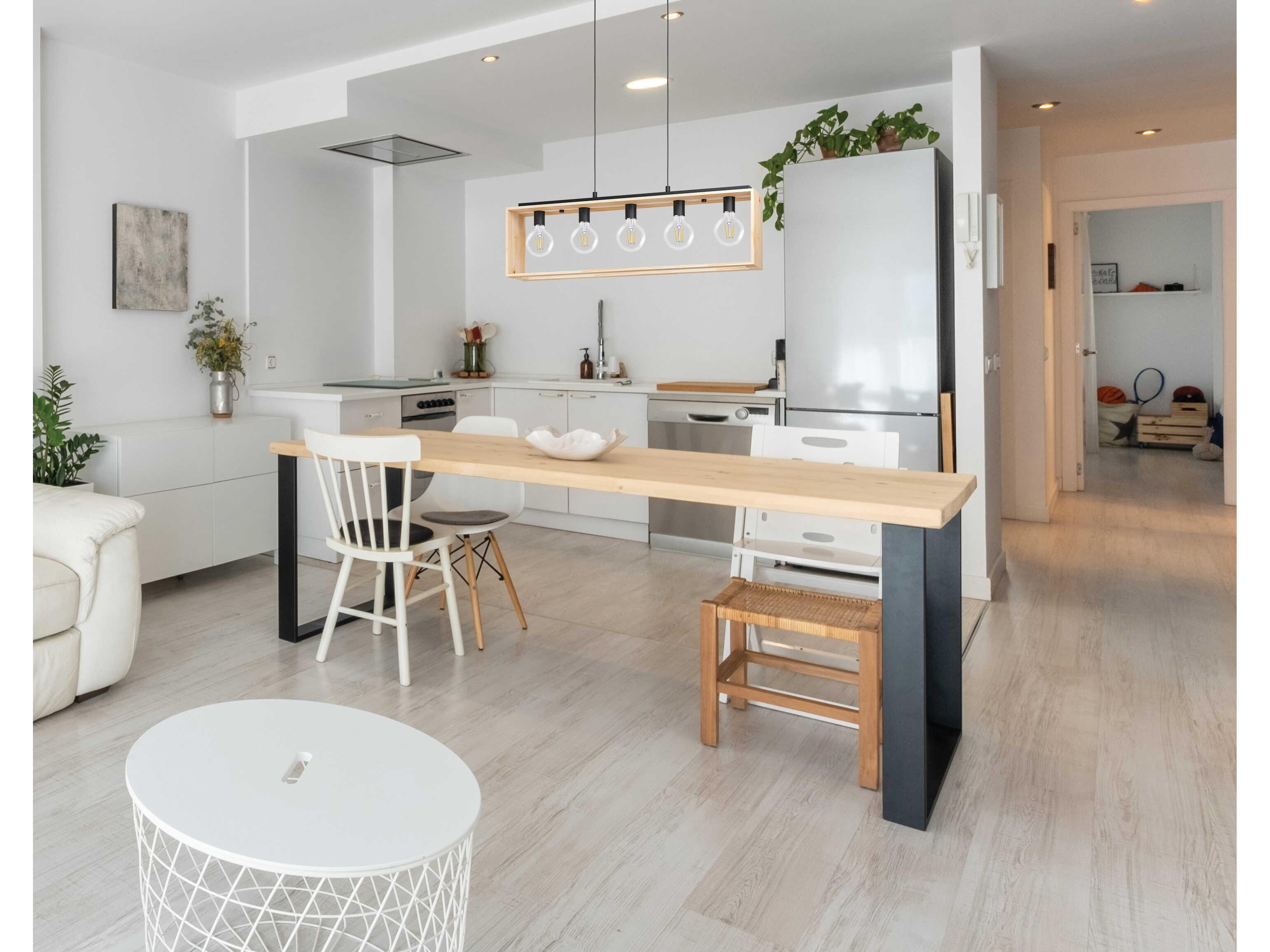 Eglo Famborough 5-Light Black Brown Island Pendant