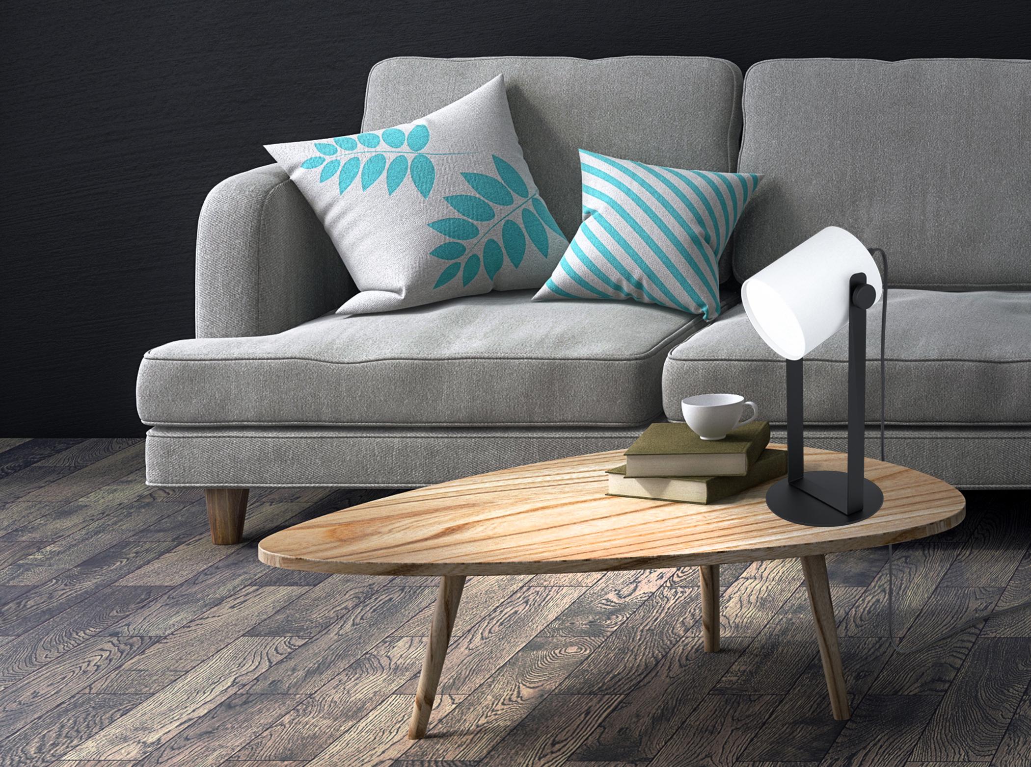 Eglo Burbank Black White Fabric Table Lamp