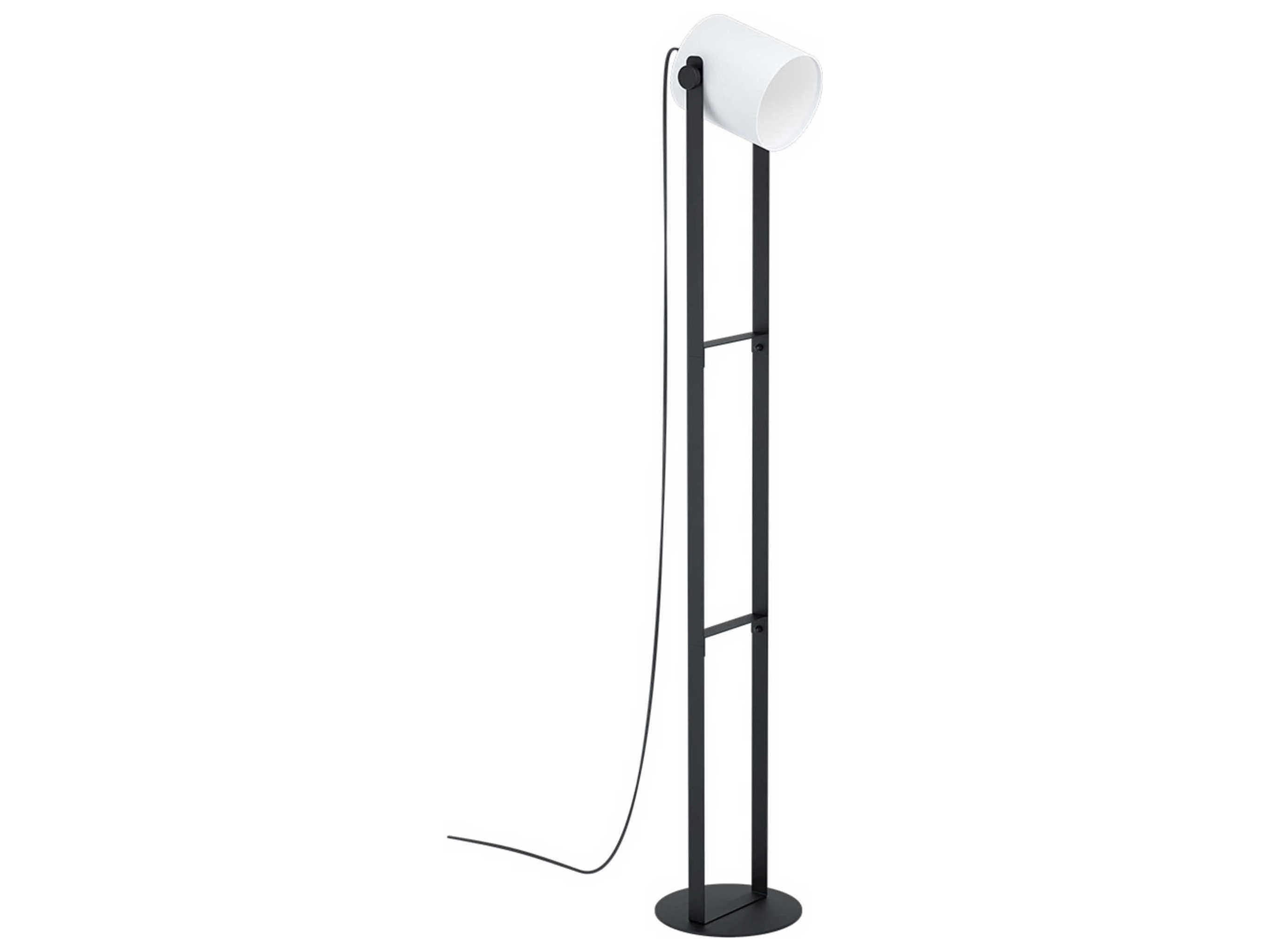 Eglo Burbank Black White Fabric Floor Lamp
