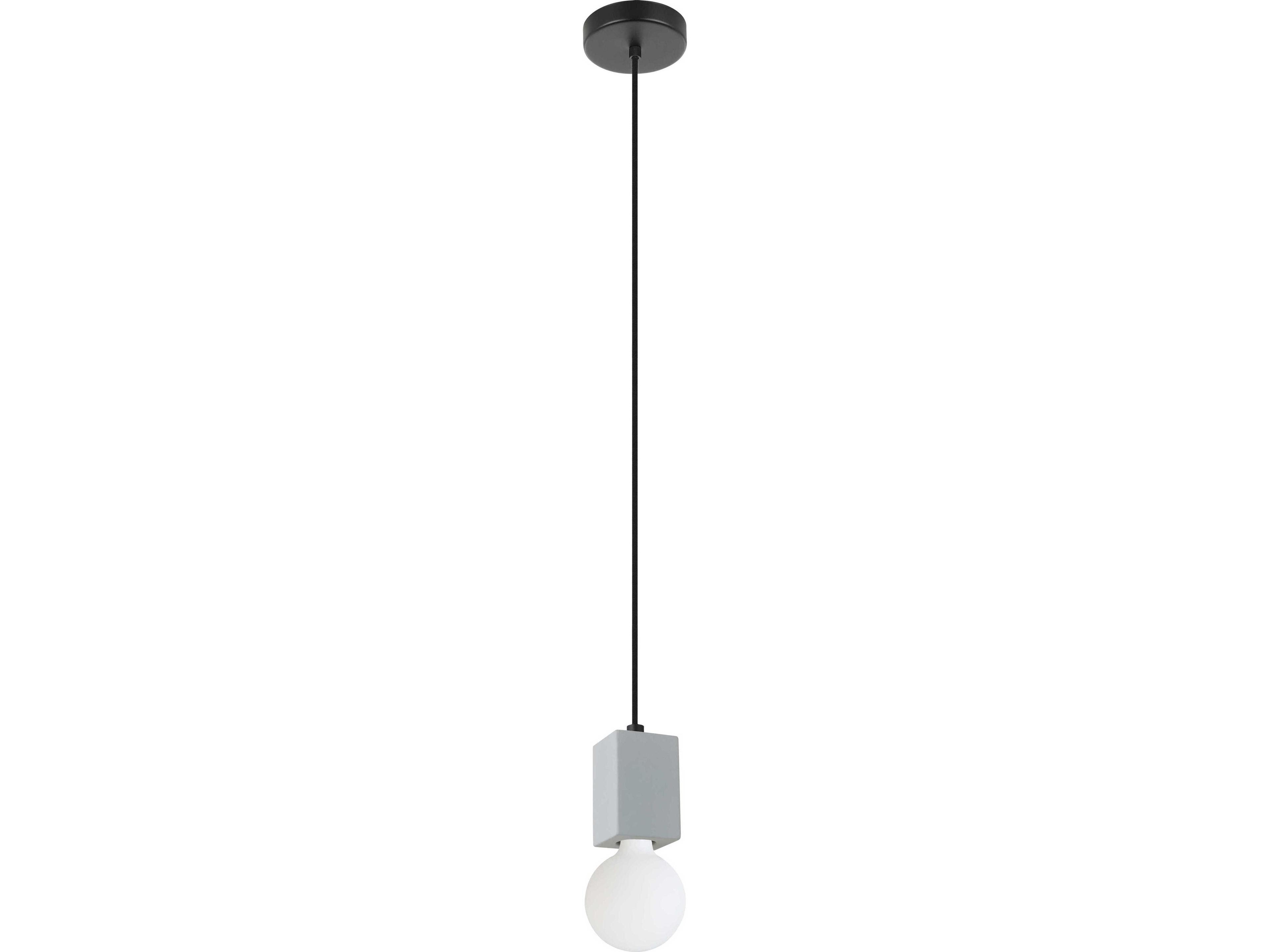 Eglo Prestwick 1-Light Black Grey Concrete Mini Pendant