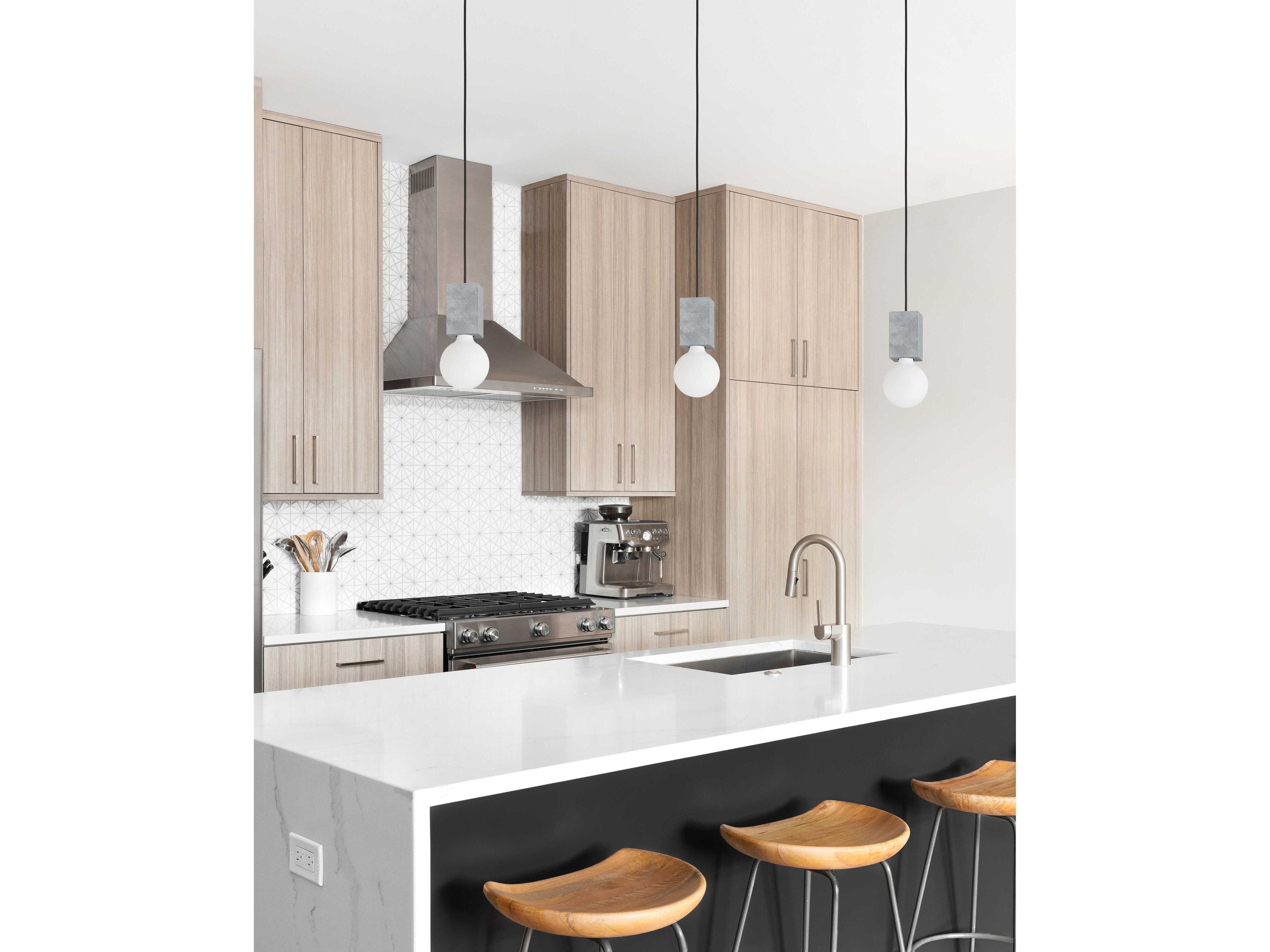 Eglo Prestwick 1-Light Black Grey Concrete Mini Pendant