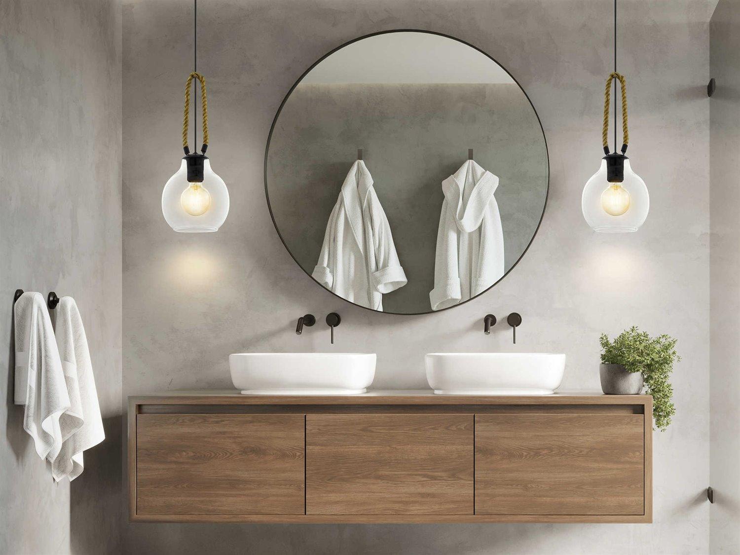 Eglo Roding 1-Light Structured Black Globe Mini Pendant