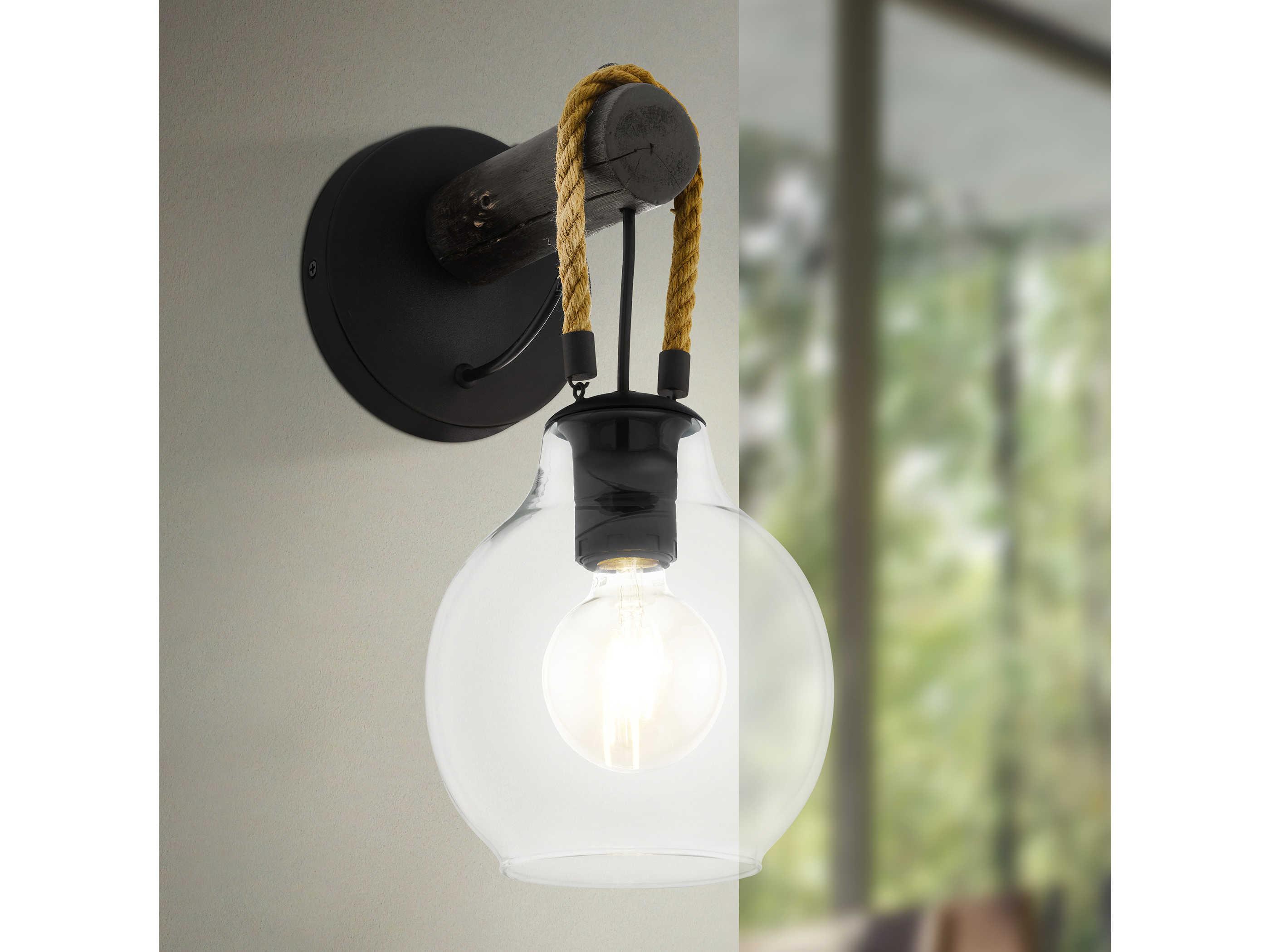 Eglo Roding 1-Light Structured Black Wall Sconce