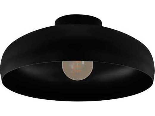 Eglo Mogano 1-Light Black Dome Flush Mount