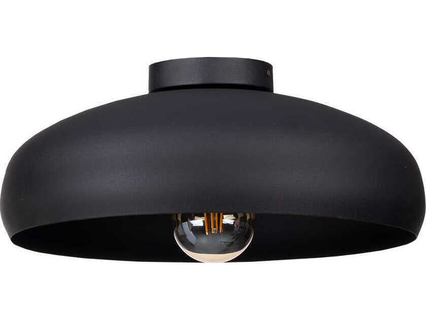Eglo Mogano 1-Light Black Dome Flush Mount