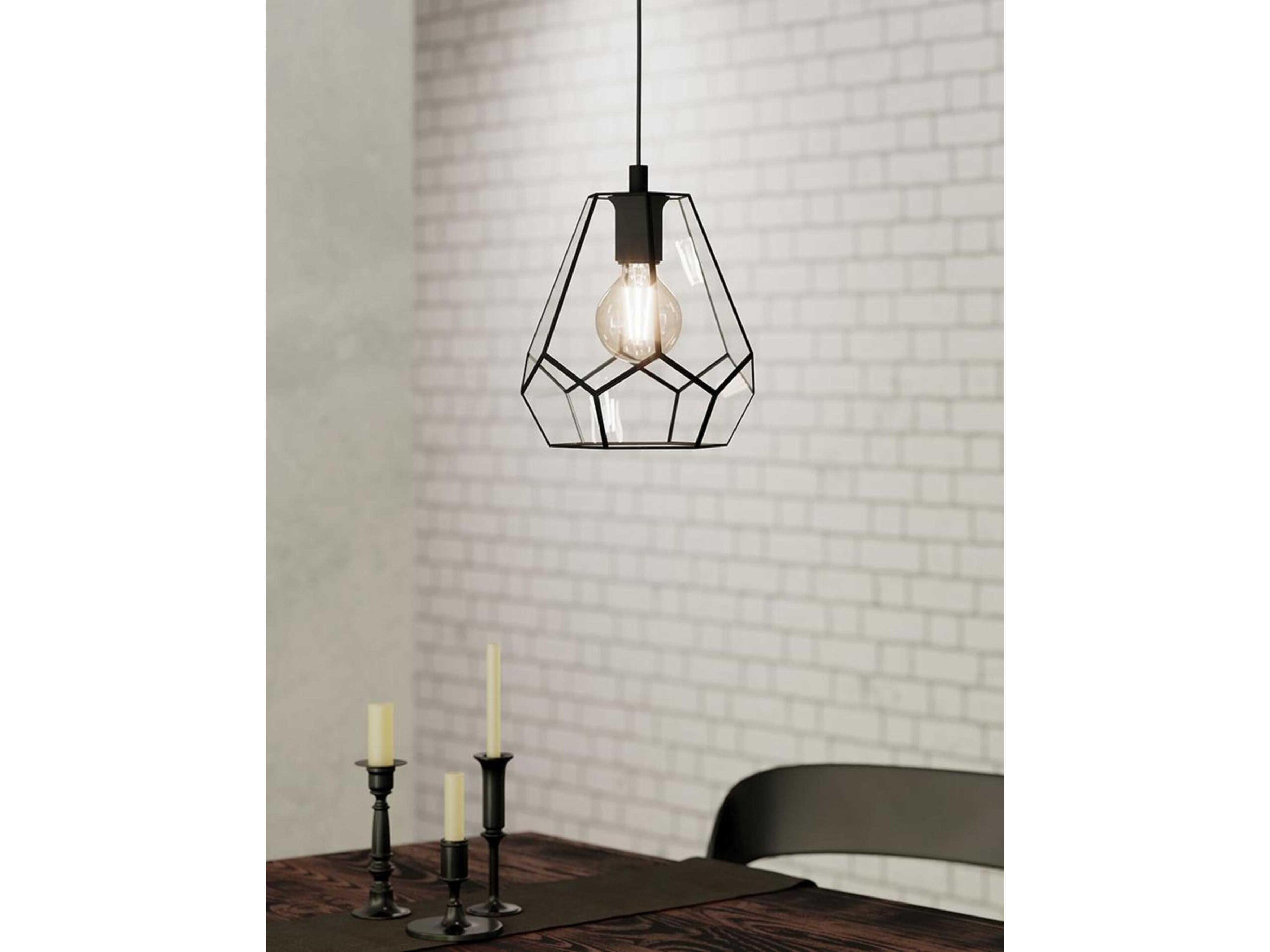 Eglo Mardyke 1-Light Matte Black Geometric Mini Pendant