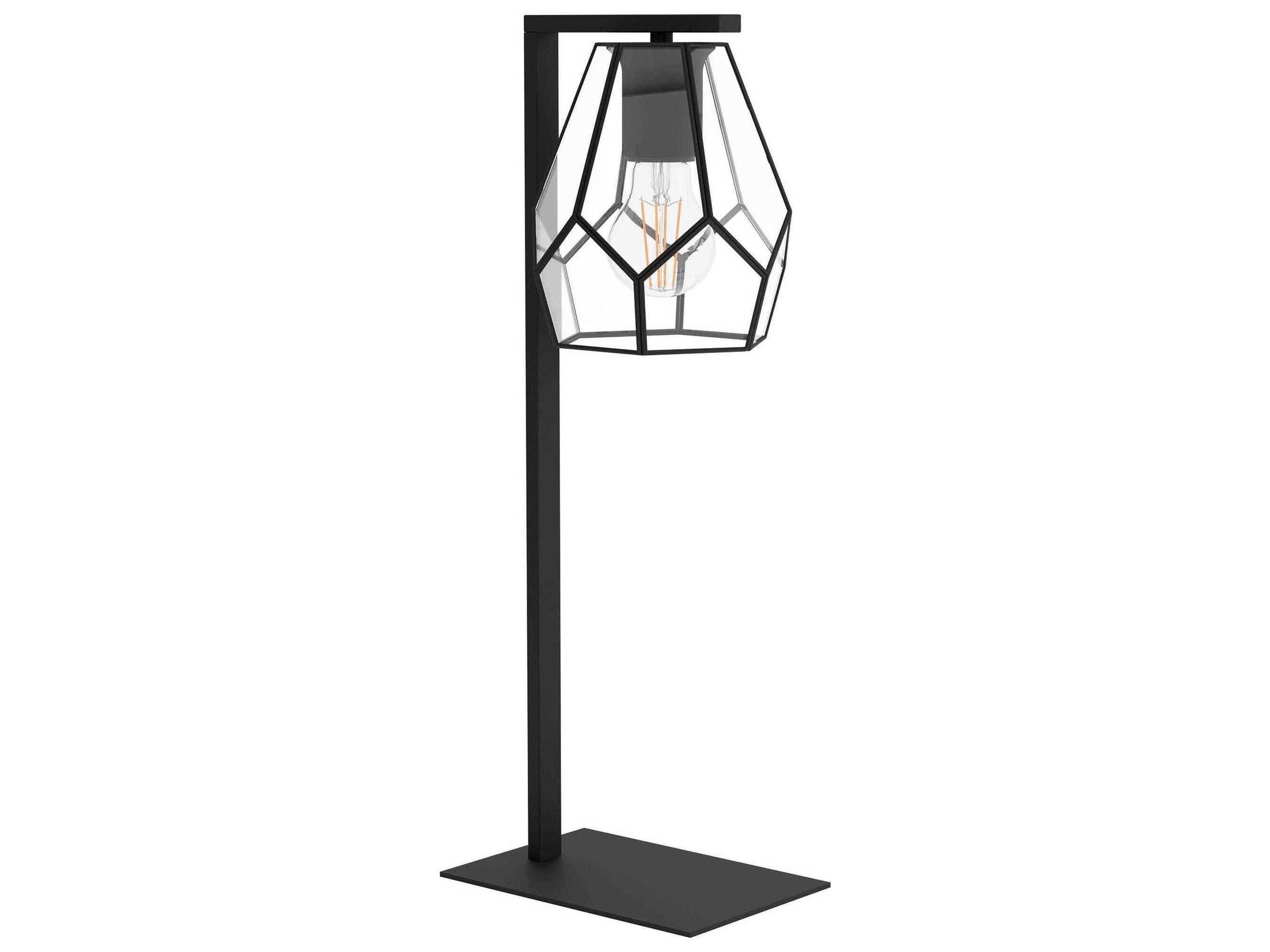 Eglo Mardyke Matte Black Clear Glass Table Lamp