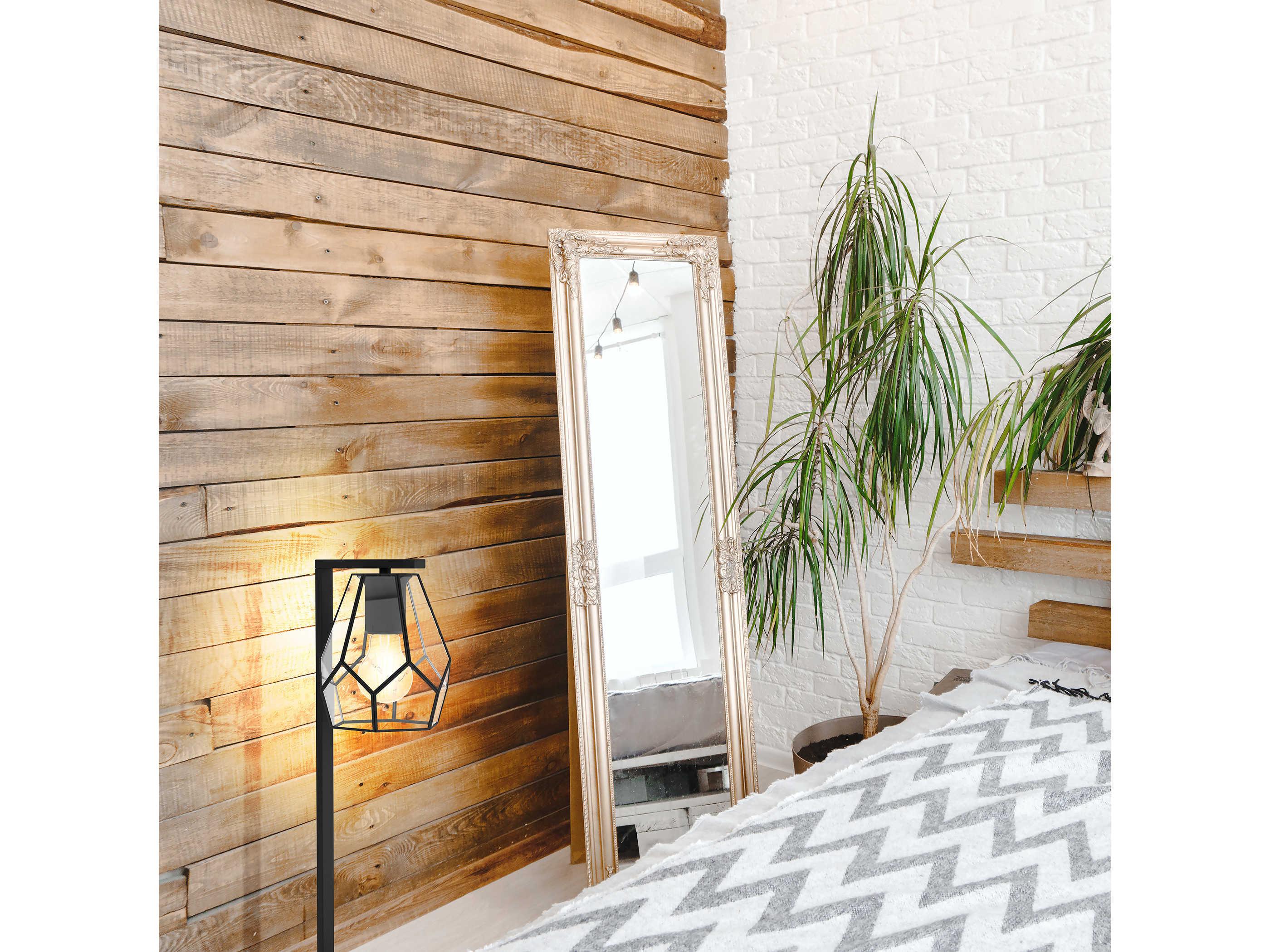 Eglo Mardyke Matte Black Clear Glass Table Lamp