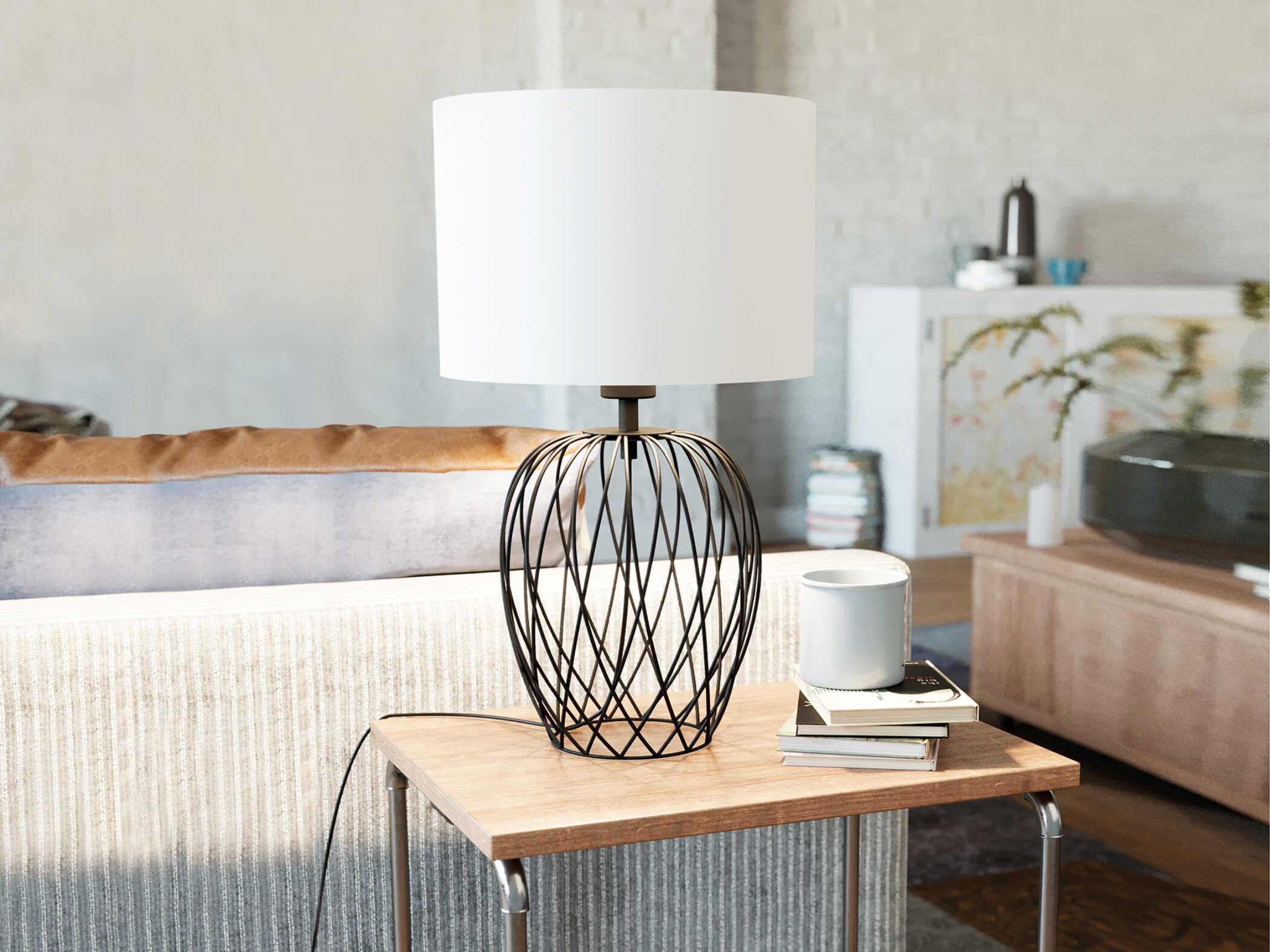 Eglo Nimlet Black White Fabric Table Lamp
