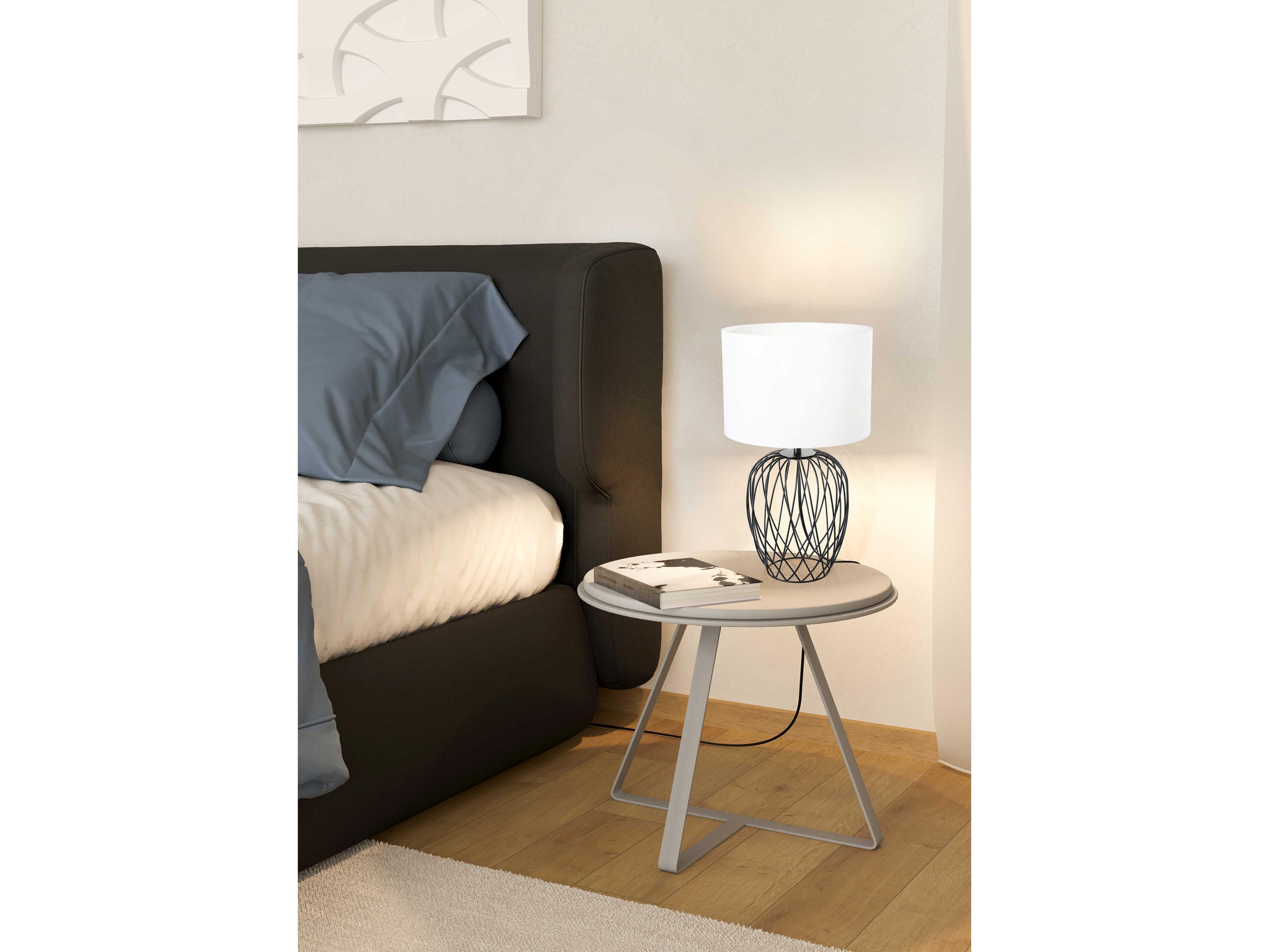 Eglo Nimlet Black White Fabric Table Lamp