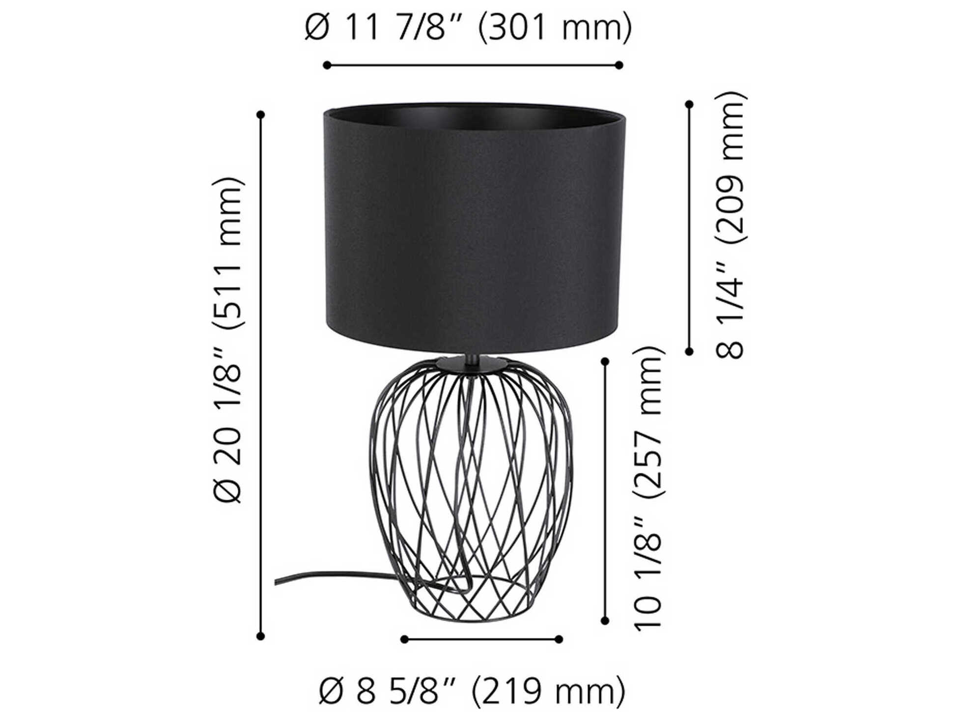 Eglo Nimlet Black Fabric Table Lamp