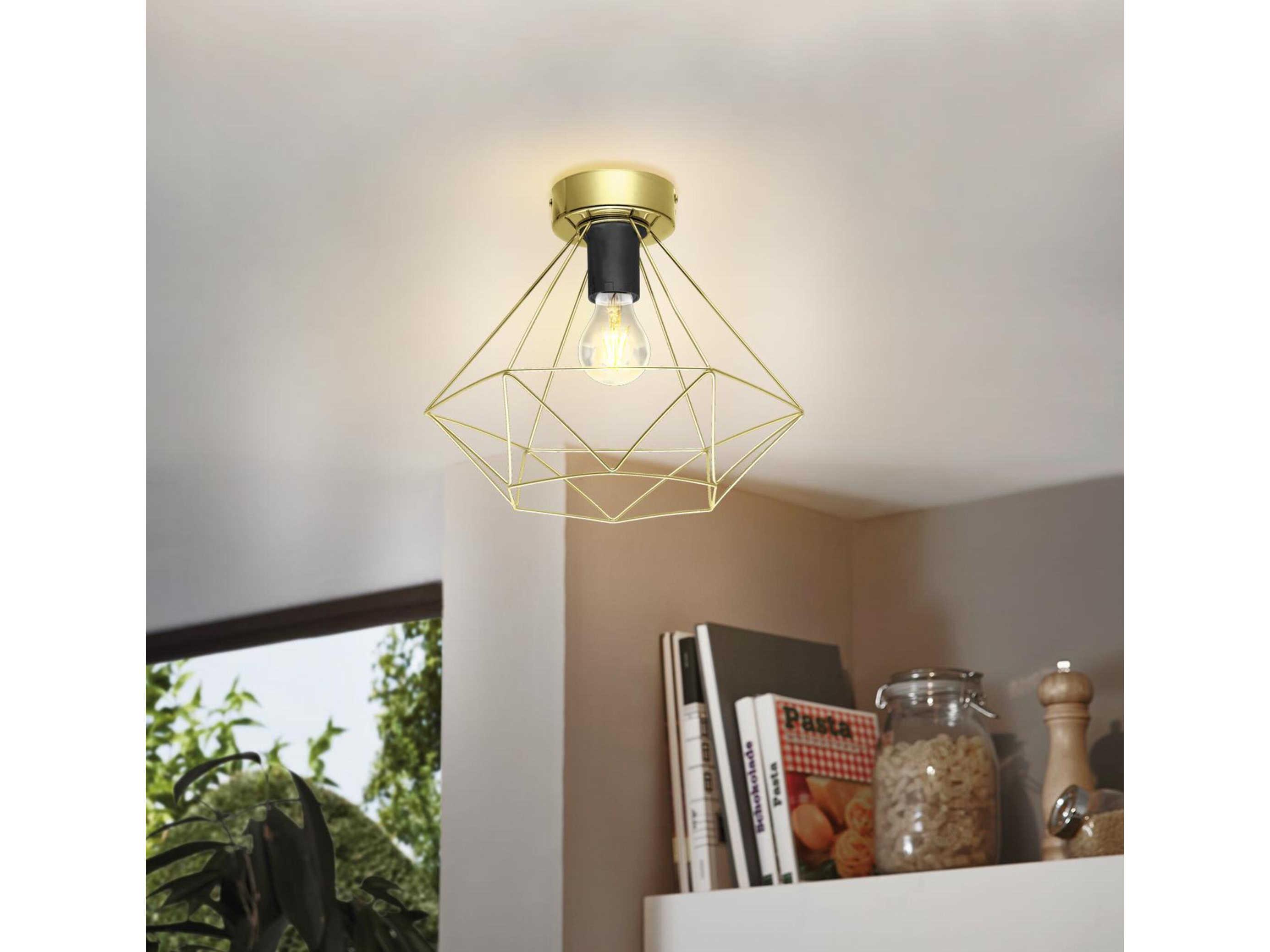 Eglo Tarbes 1-Light Brushed Brass Flush Mount