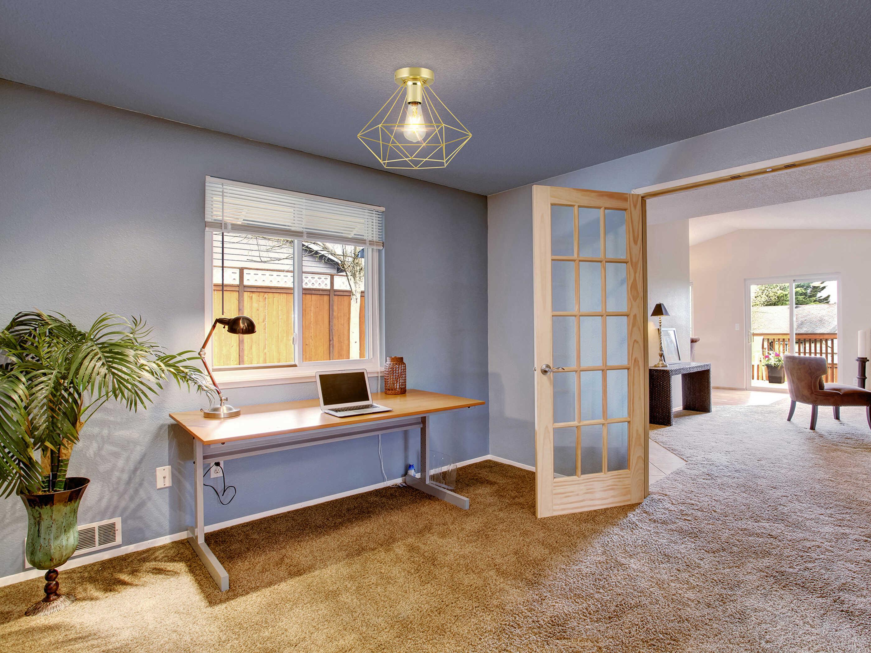 Eglo Tarbes 1-Light Brushed Brass Flush Mount