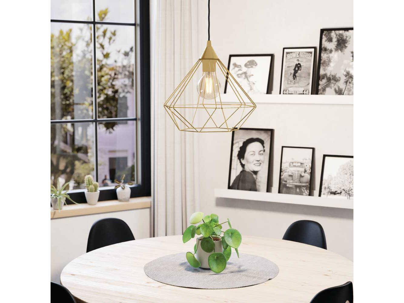 Eglo Tarbes 1-Light Brushed Brass Pendant