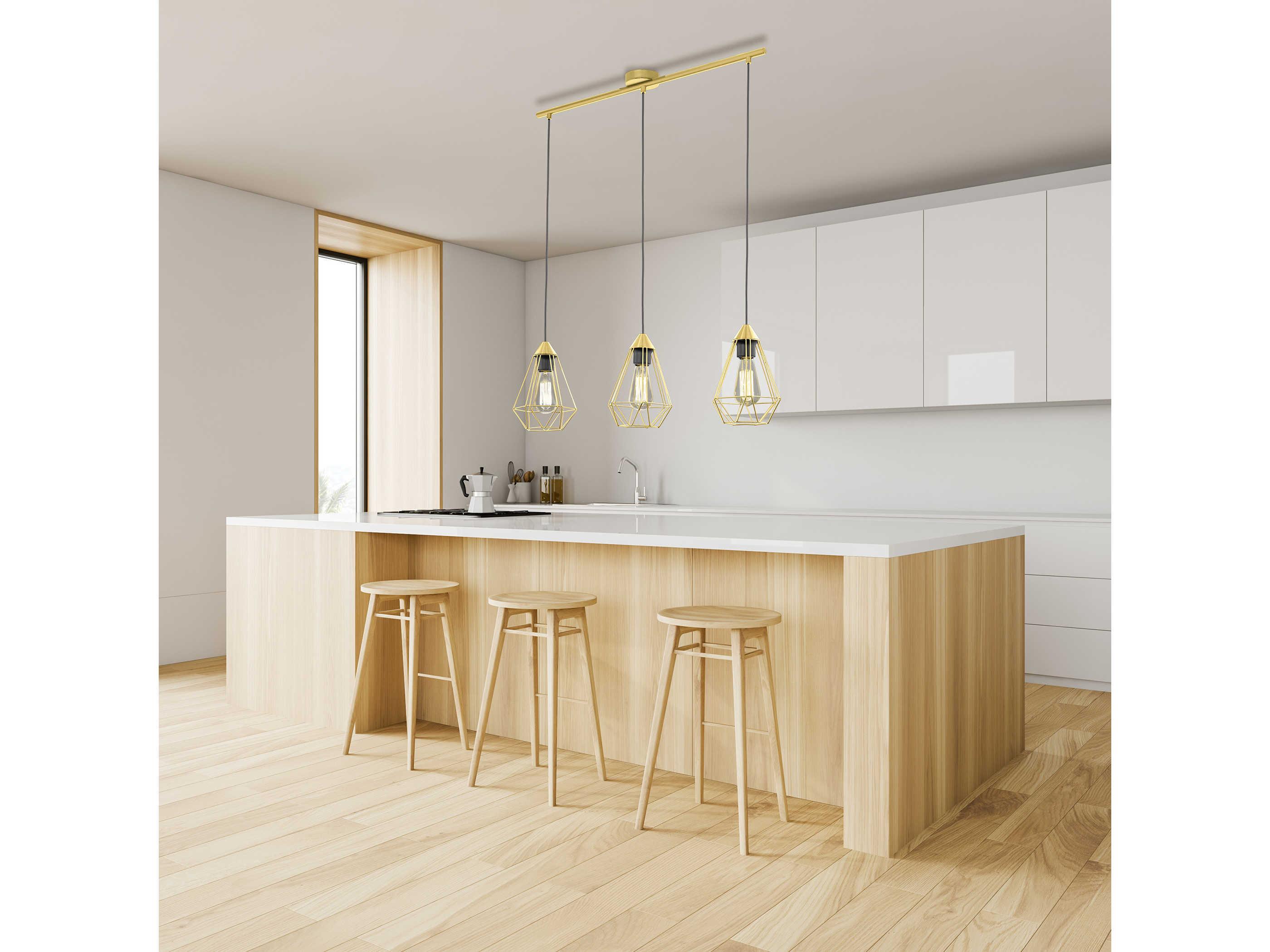 Eglo Tarbes 3-Light Brushed Brass Island Pendant