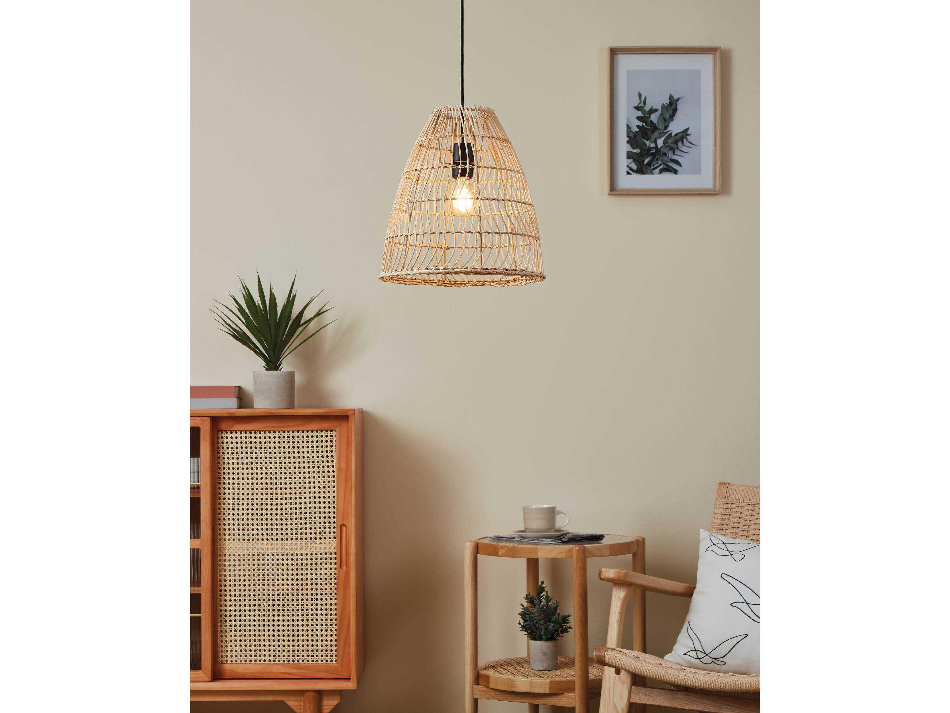 Eglo Ayesgarth 1-Light Black Brown Pendant
