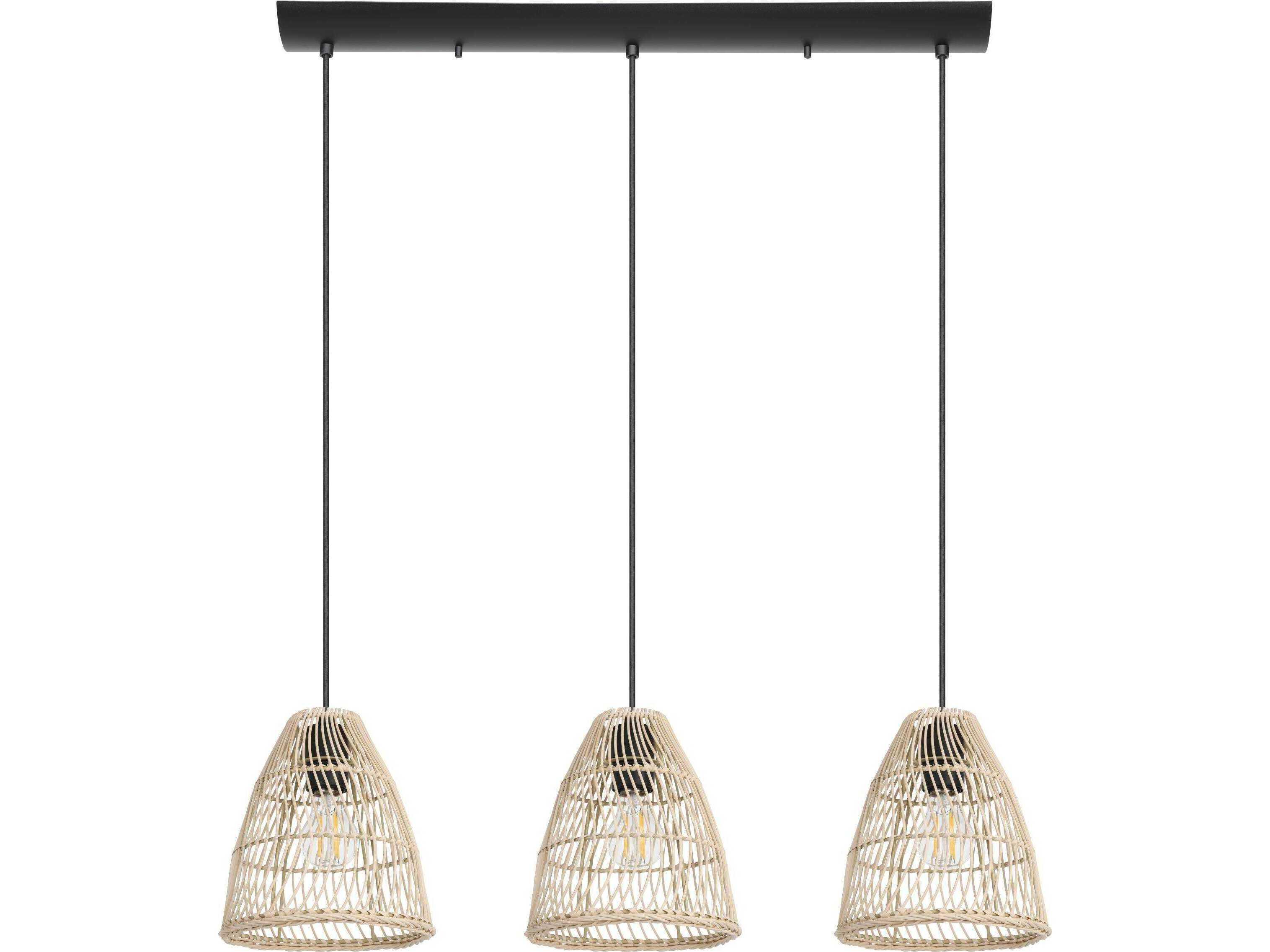 Eglo Ayesgarth 3-Light Black Brown Island Pendant