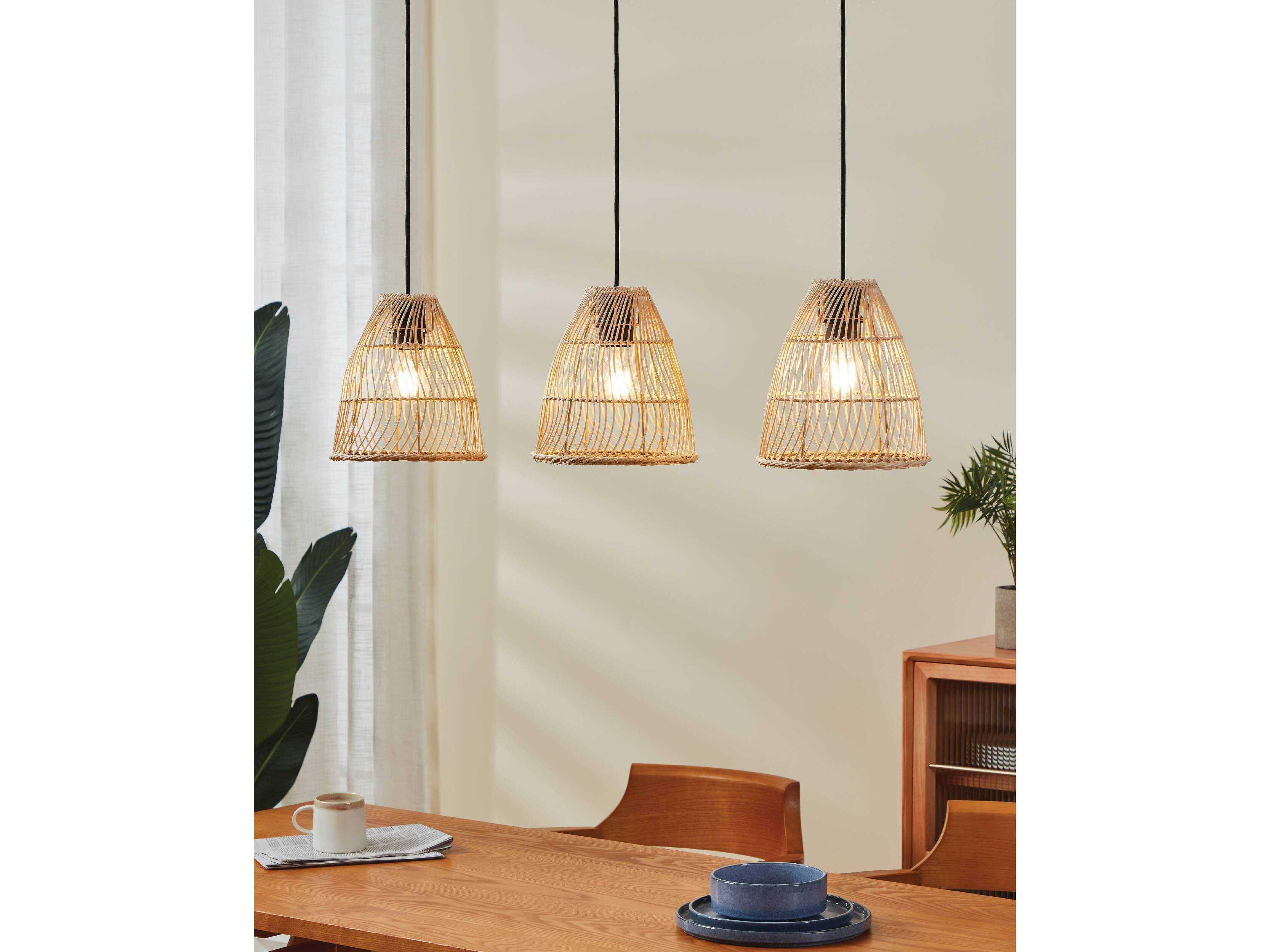 Eglo Ayesgarth 3-Light Black Brown Island Pendant
