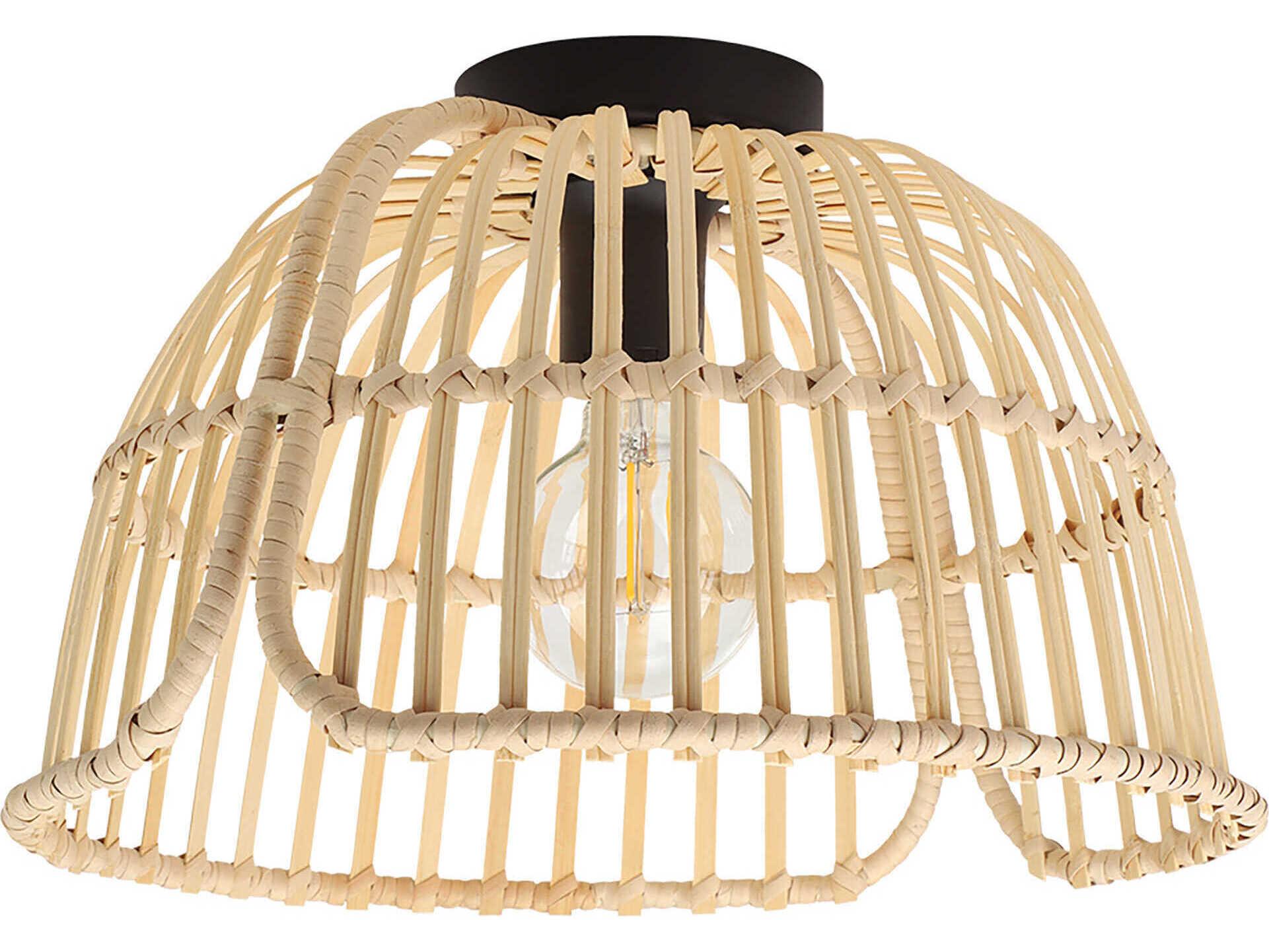 Eglo Glyneath 1-Light Black Brown Flush Mount