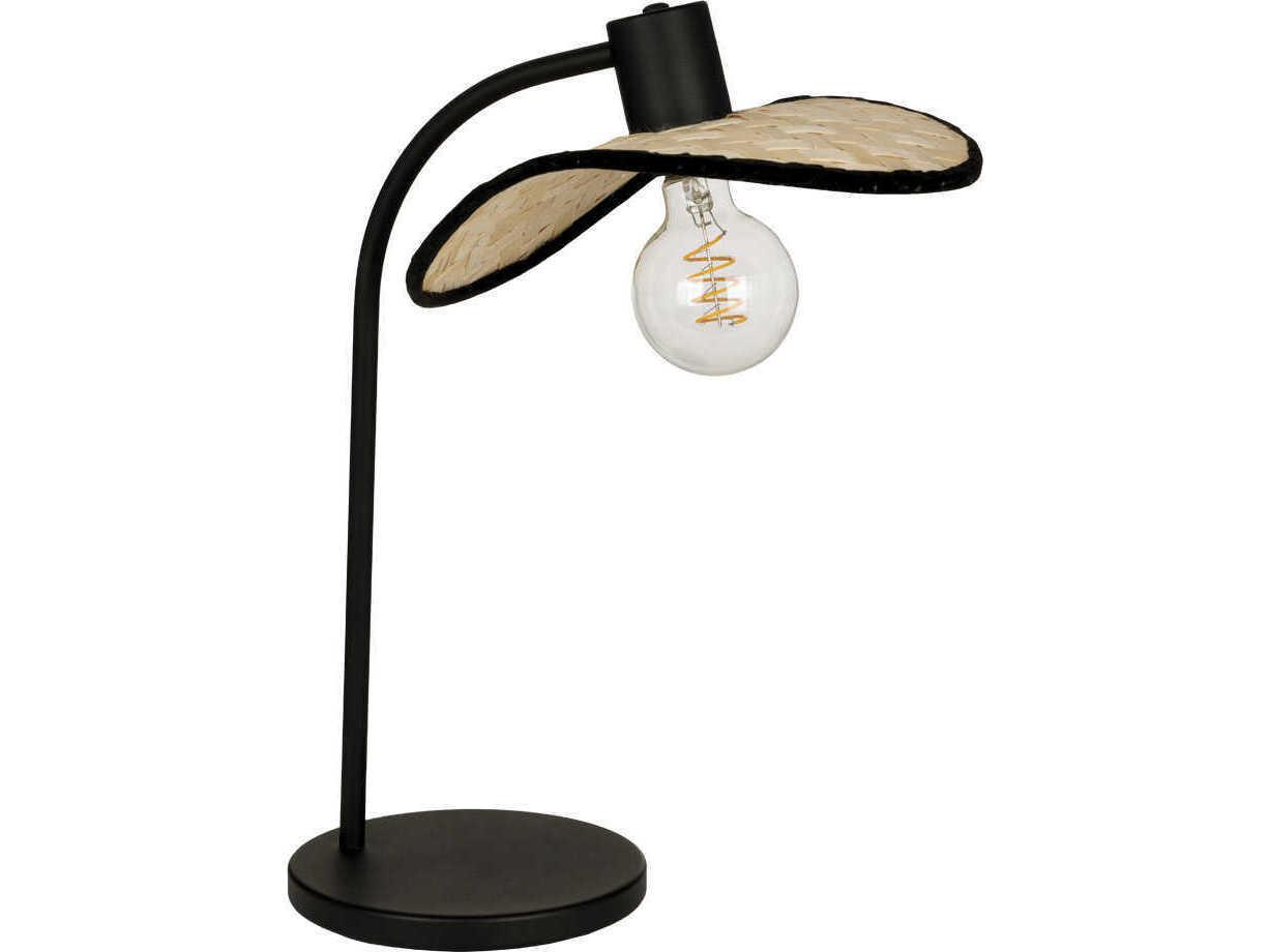 Eglo Marywell Black Natural Bamboo Wood Table Lamp