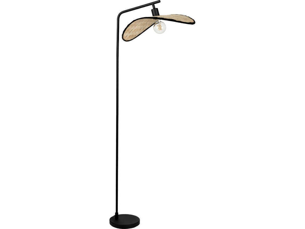 Eglo Marywell Black Natural Bamboo Wood Floor Lamp