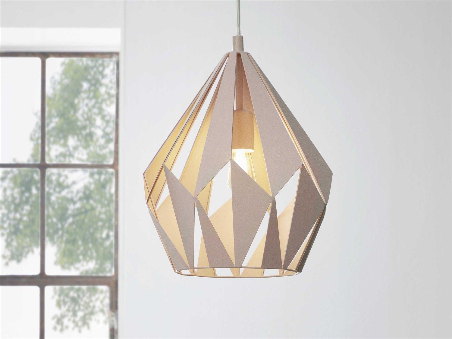Eglo Carlton 1-Light Apricot Pink Geometric Mini Pendant