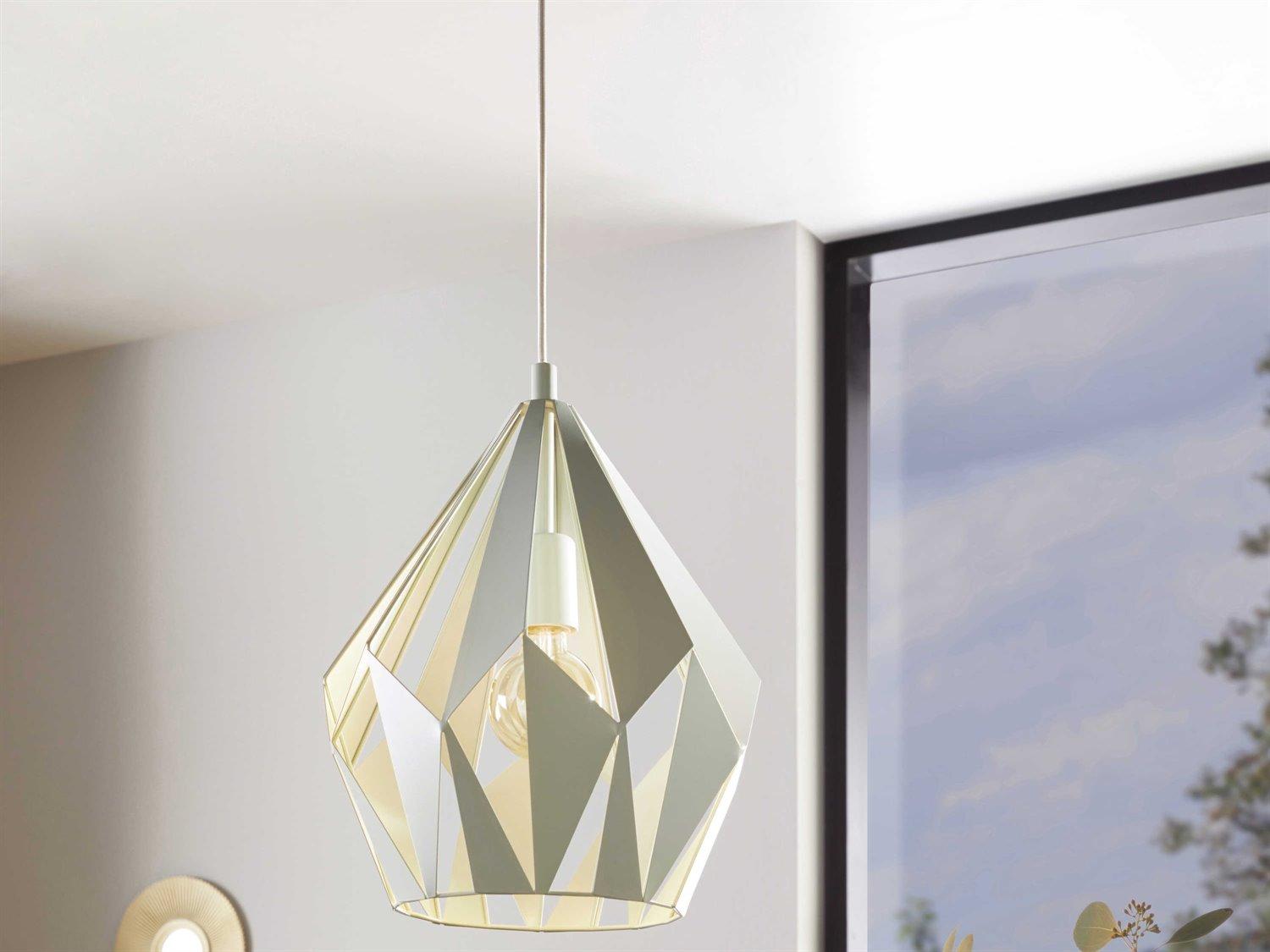 Eglo Carlton 1-Light Pastel Green Geometric Mini Pendant