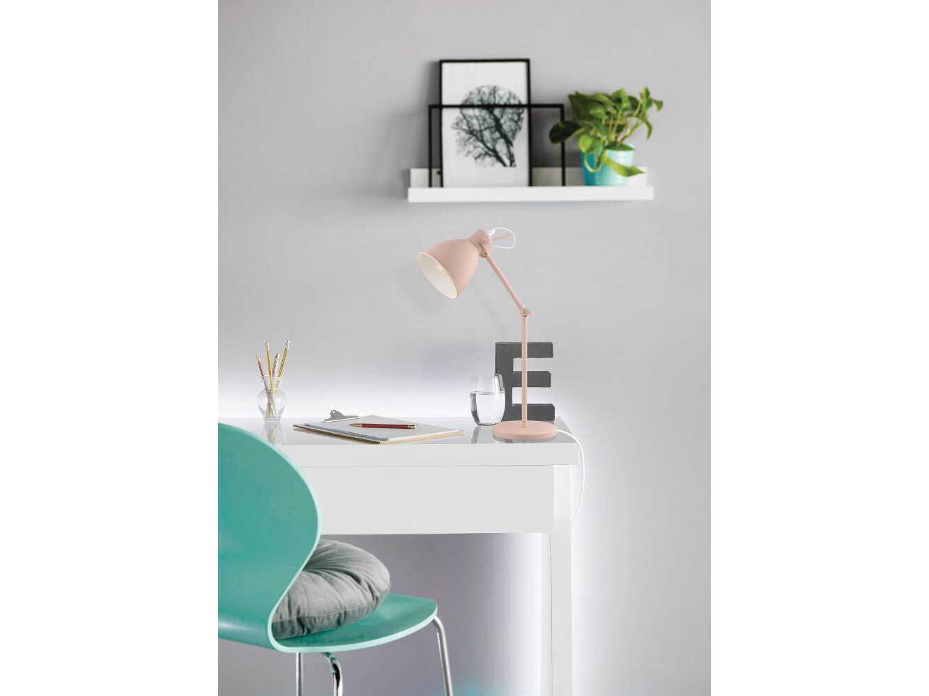 Eglo Priddy Pastel Apricot Metal Pink Desk Lamp