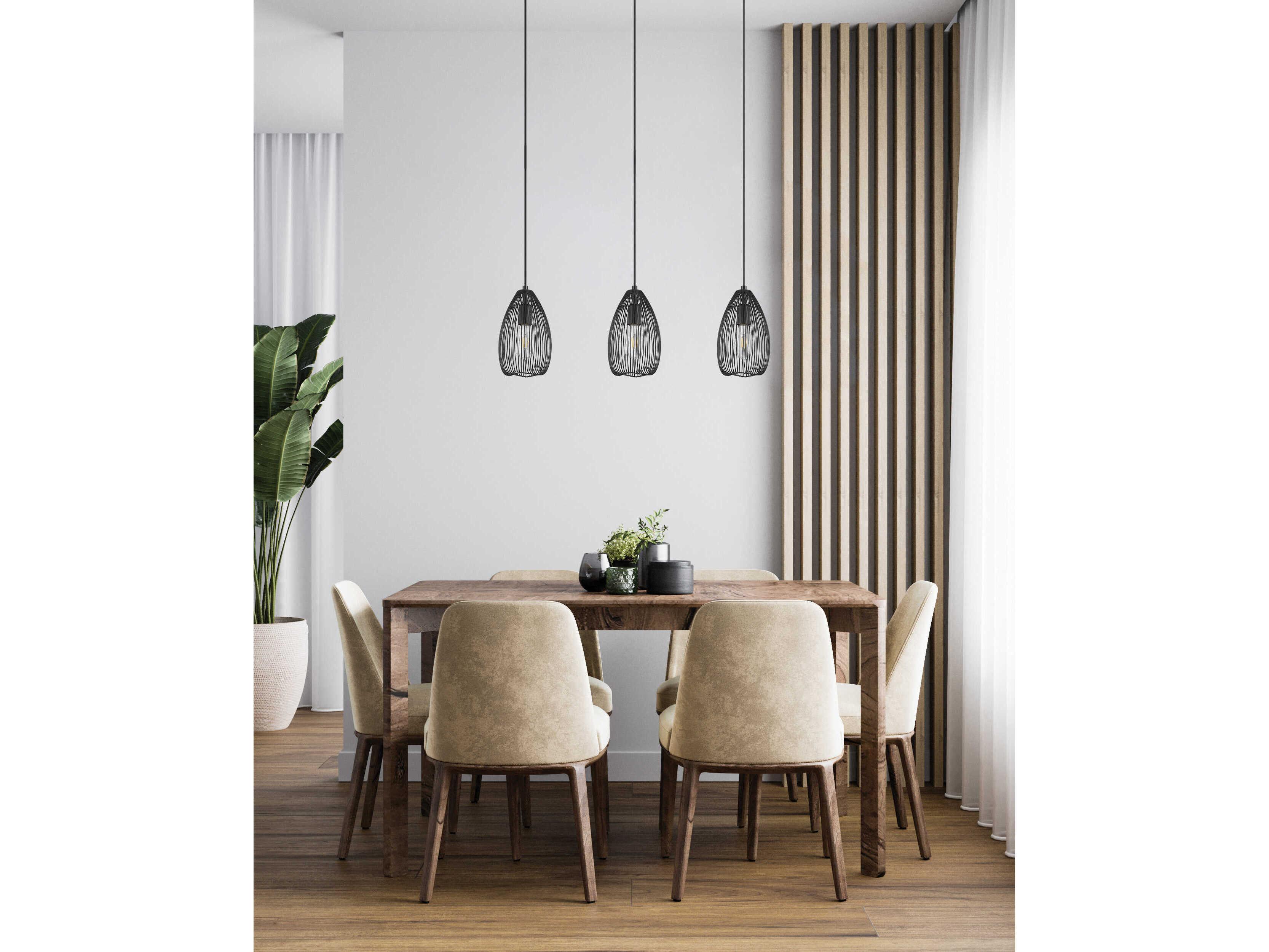 Eglo Clevedon 3-Light Black Island Pendant