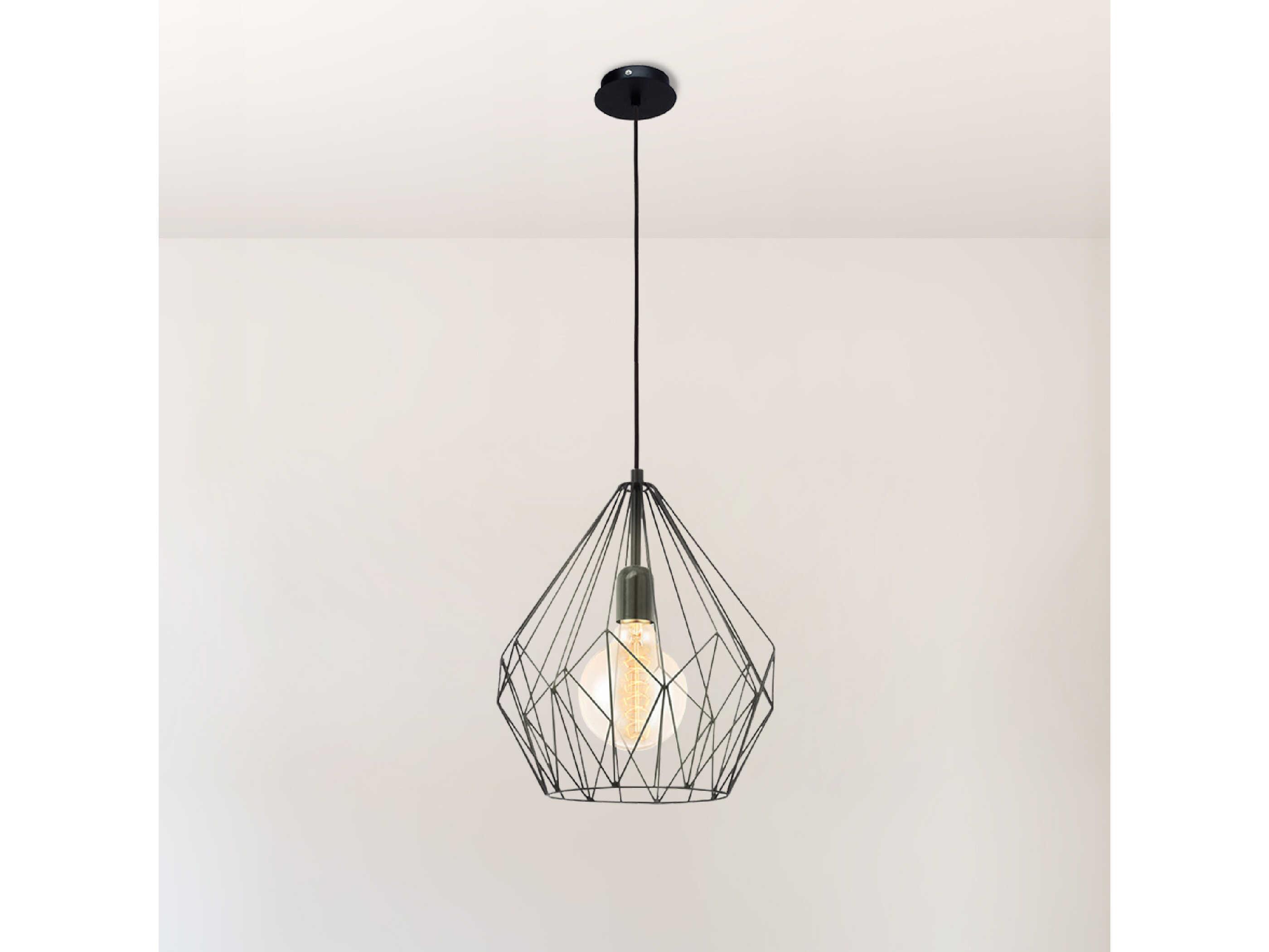 Eglo Carlton 1-Light Matte Black Geometric Mini Pendant