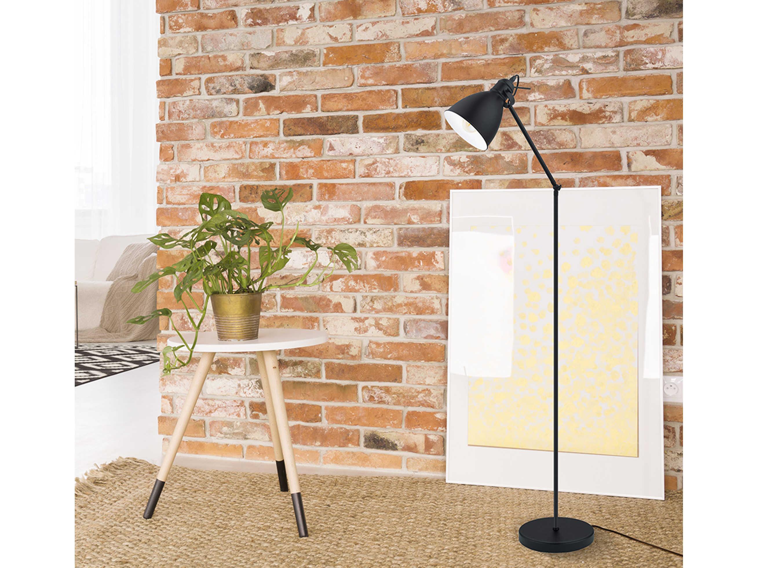 Eglo Priddy Black White Exterior Interior Metal Floor Lamp