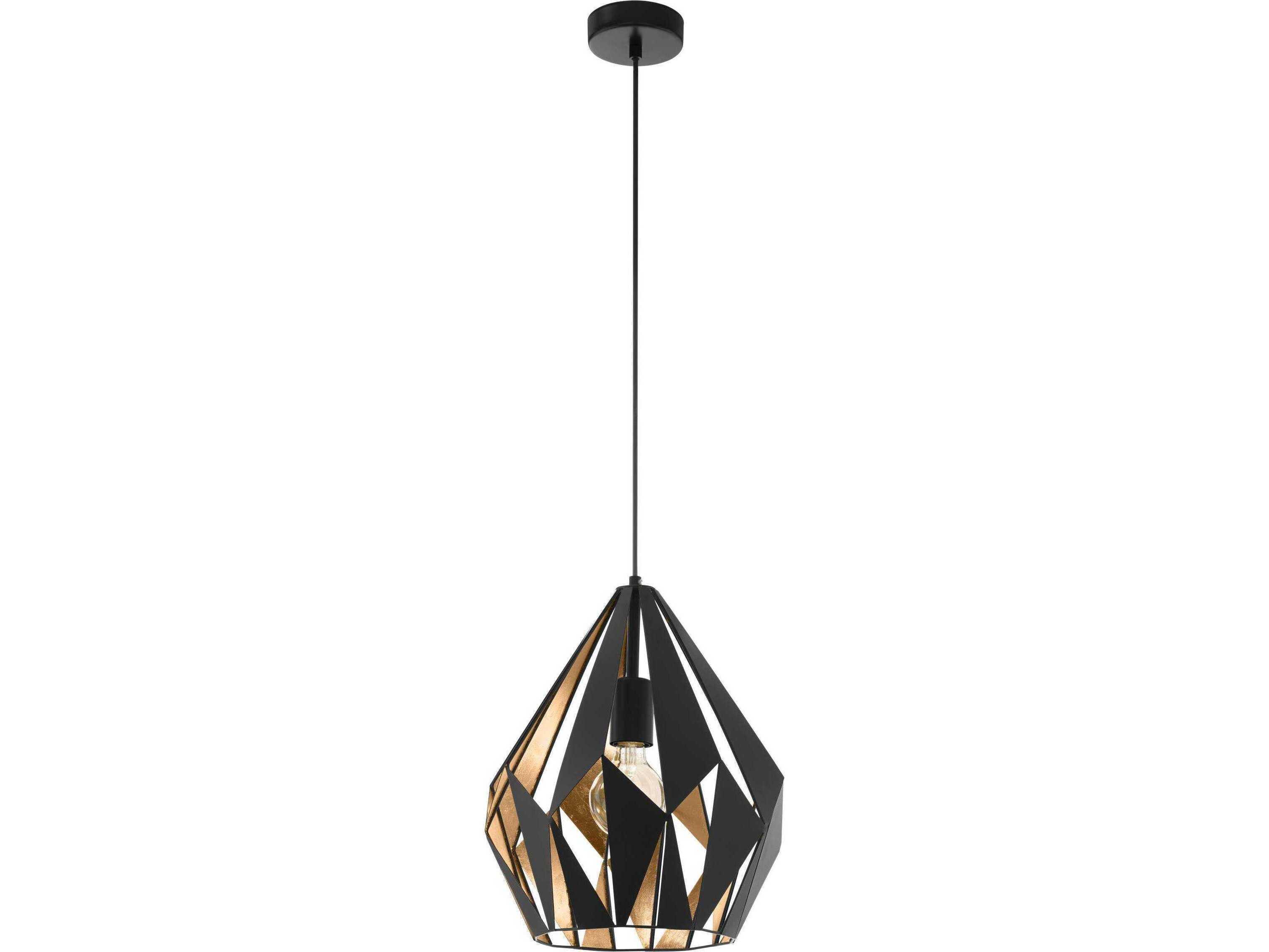 Eglo Carlton 1-Light Black Geometric Mini Pendant