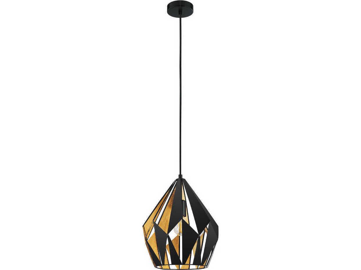 Eglo Carlton 1-Light Black Geometric Mini Pendant