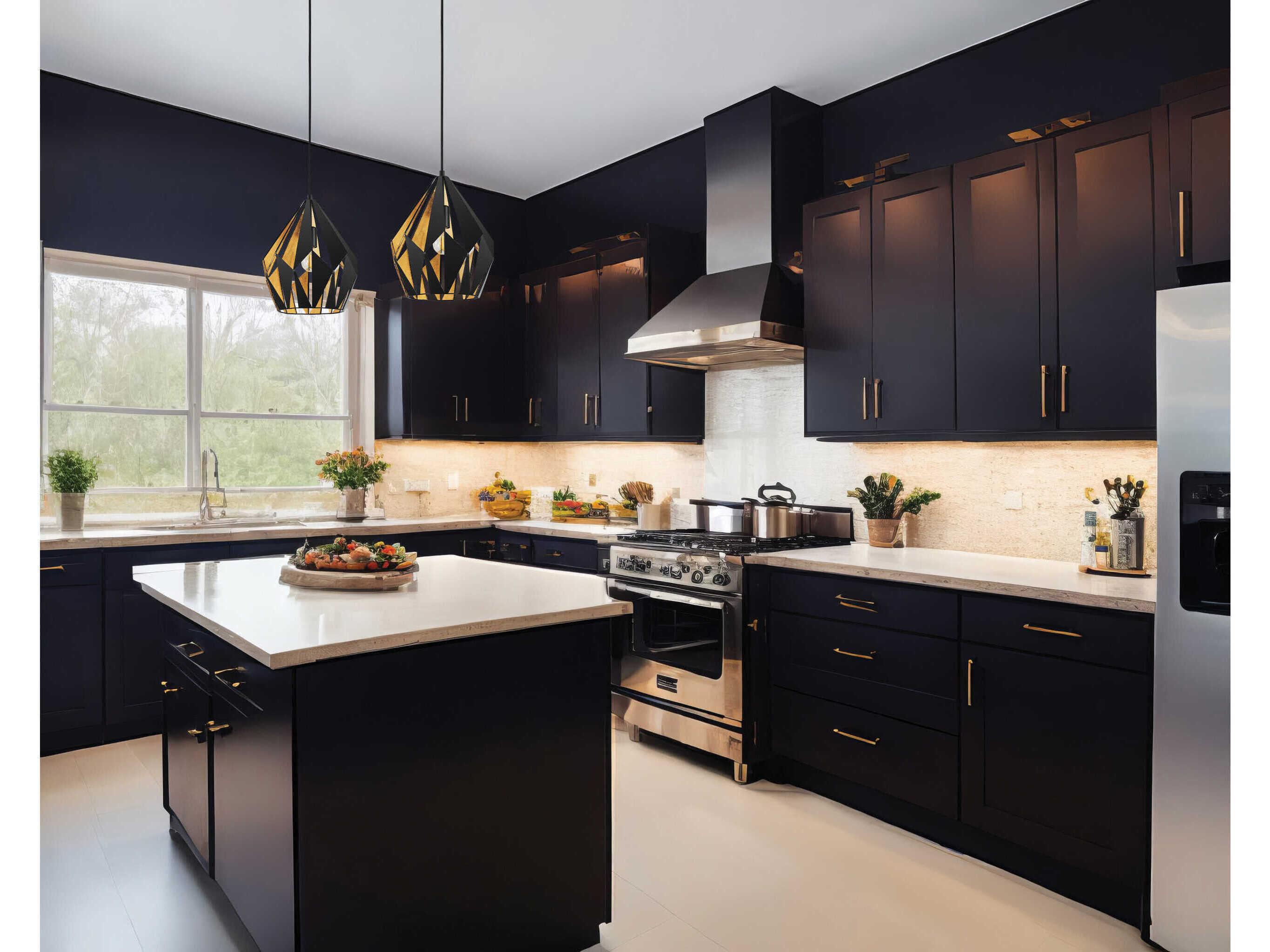 Eglo Carlton 1-Light Black Geometric Mini Pendant