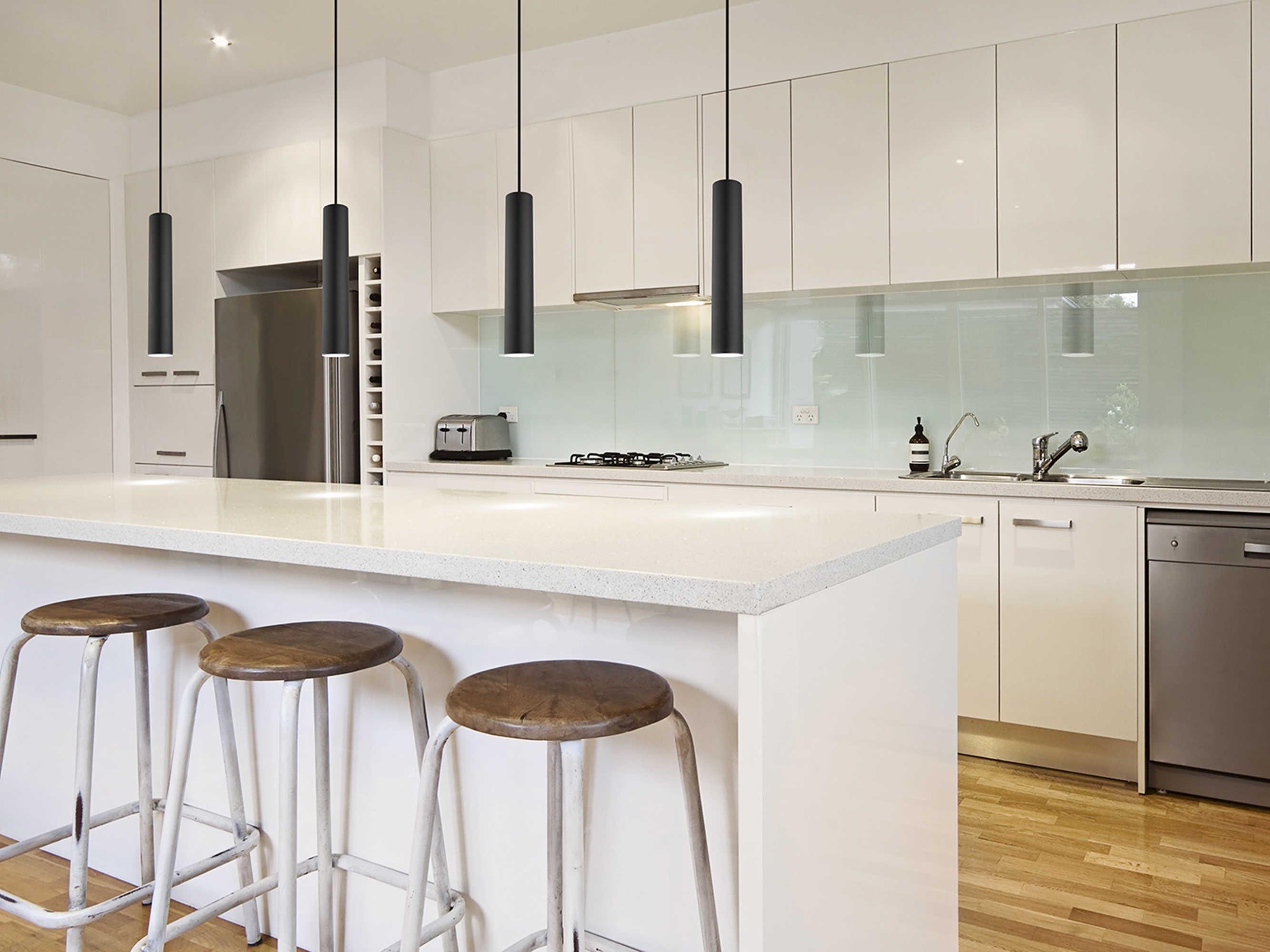 Eglo Tortoreto 1-Light Matte Black Cylinder Mini Pendant