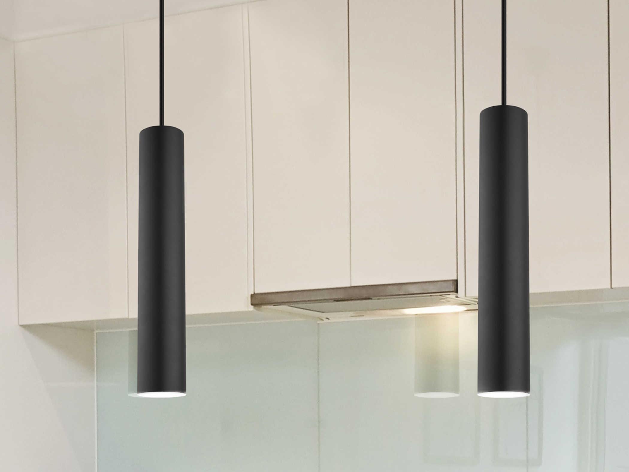 Eglo Tortoreto 1-Light Matte Black Cylinder Mini Pendant