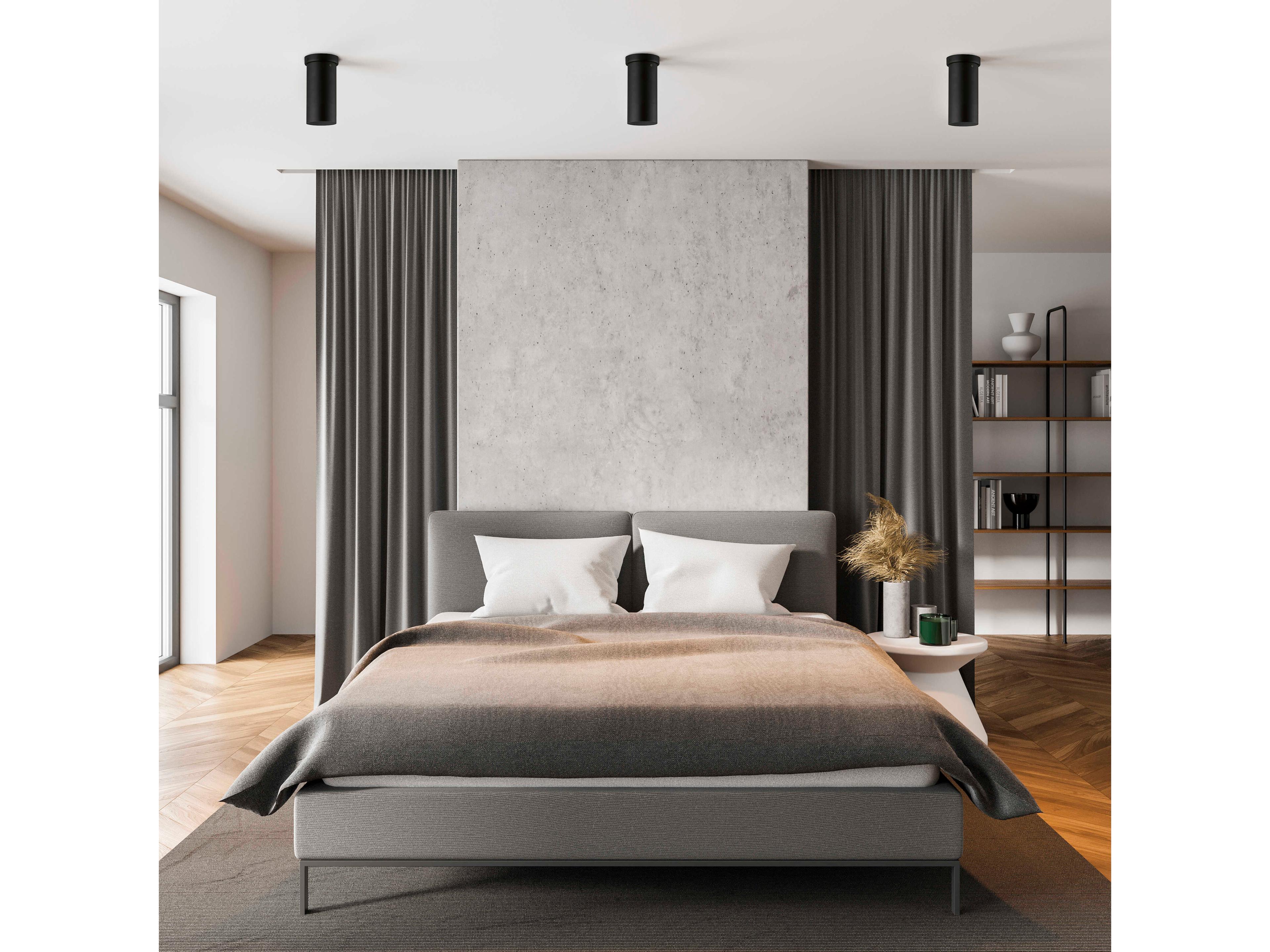 Eglo Tortoreto 1-Light Matte Black Cylinder Flush Mount