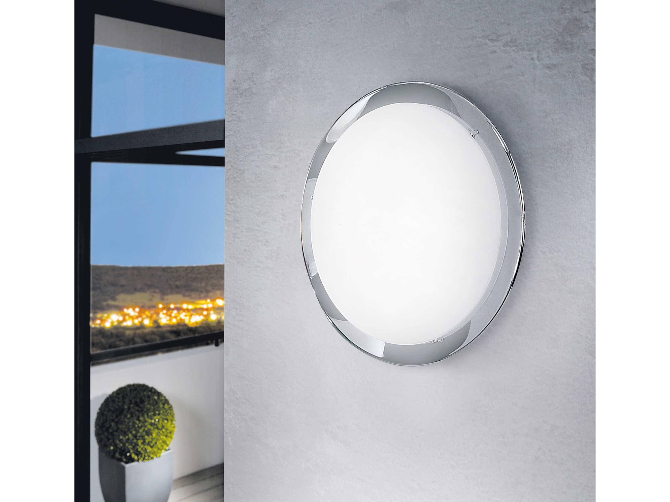 Eglo Planet 2-Light Chrome Round Flush Mount