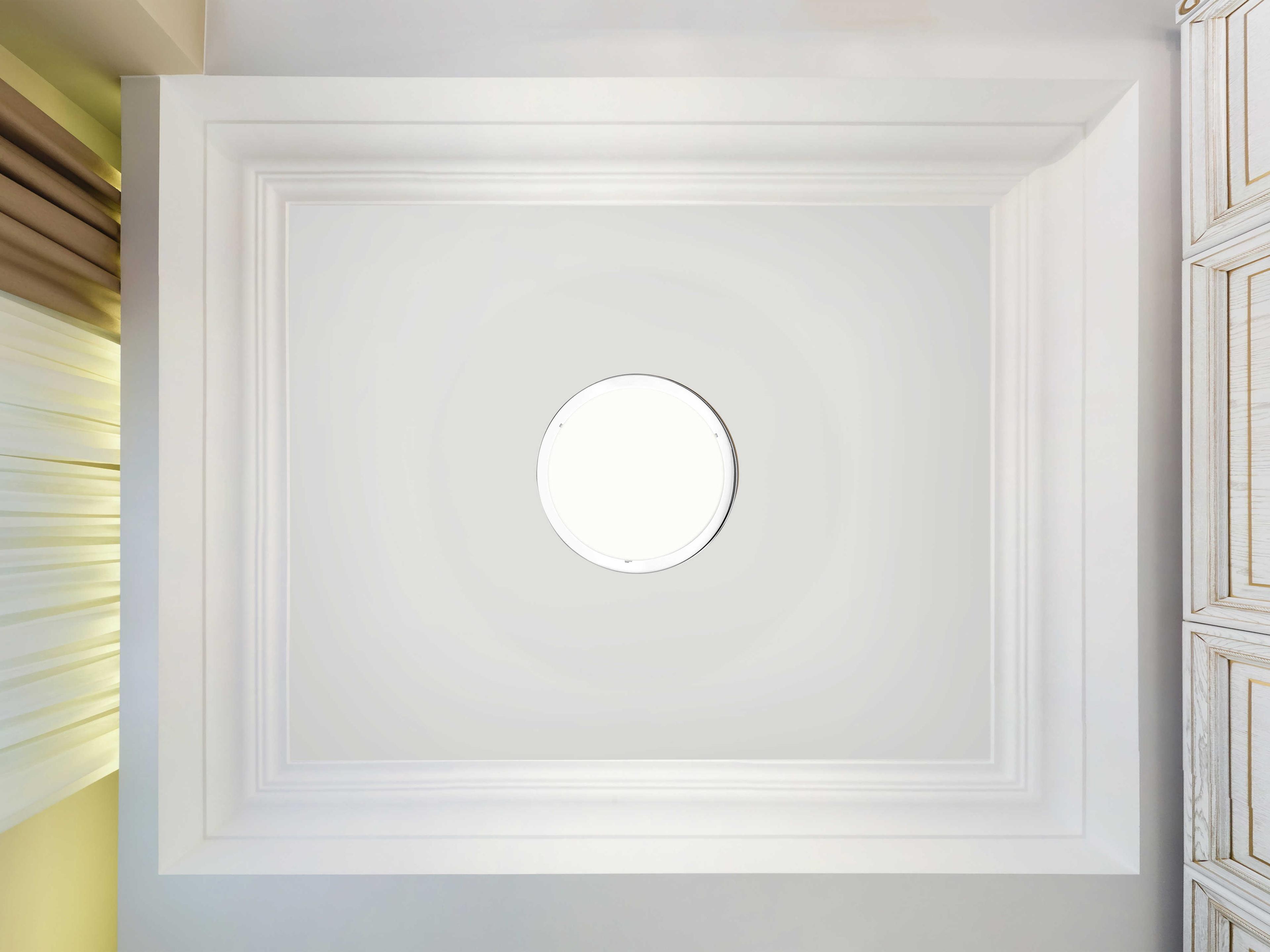 Eglo Planet 1-Light Chrome Round Flush Mount