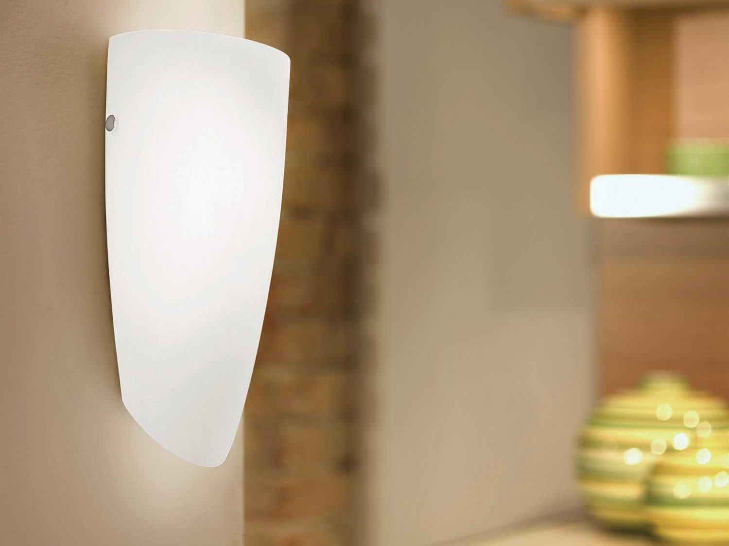 Eglo Nemo 1-Light Matte Nickel White Wall Sconce